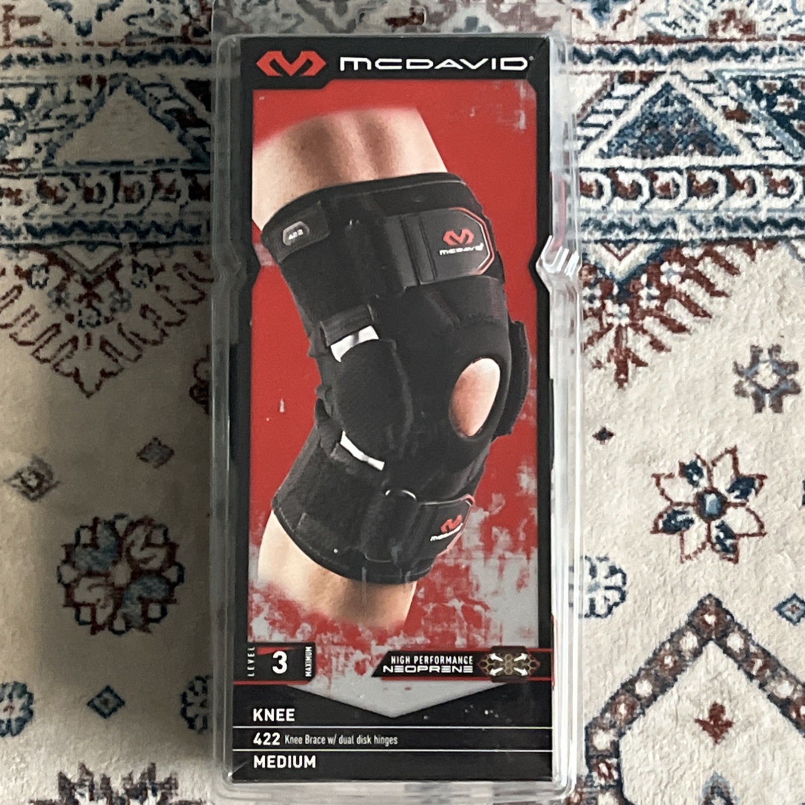 McDavid Knee Brace Medium 422 Dual Disk Hinges High Performance Neoprene
