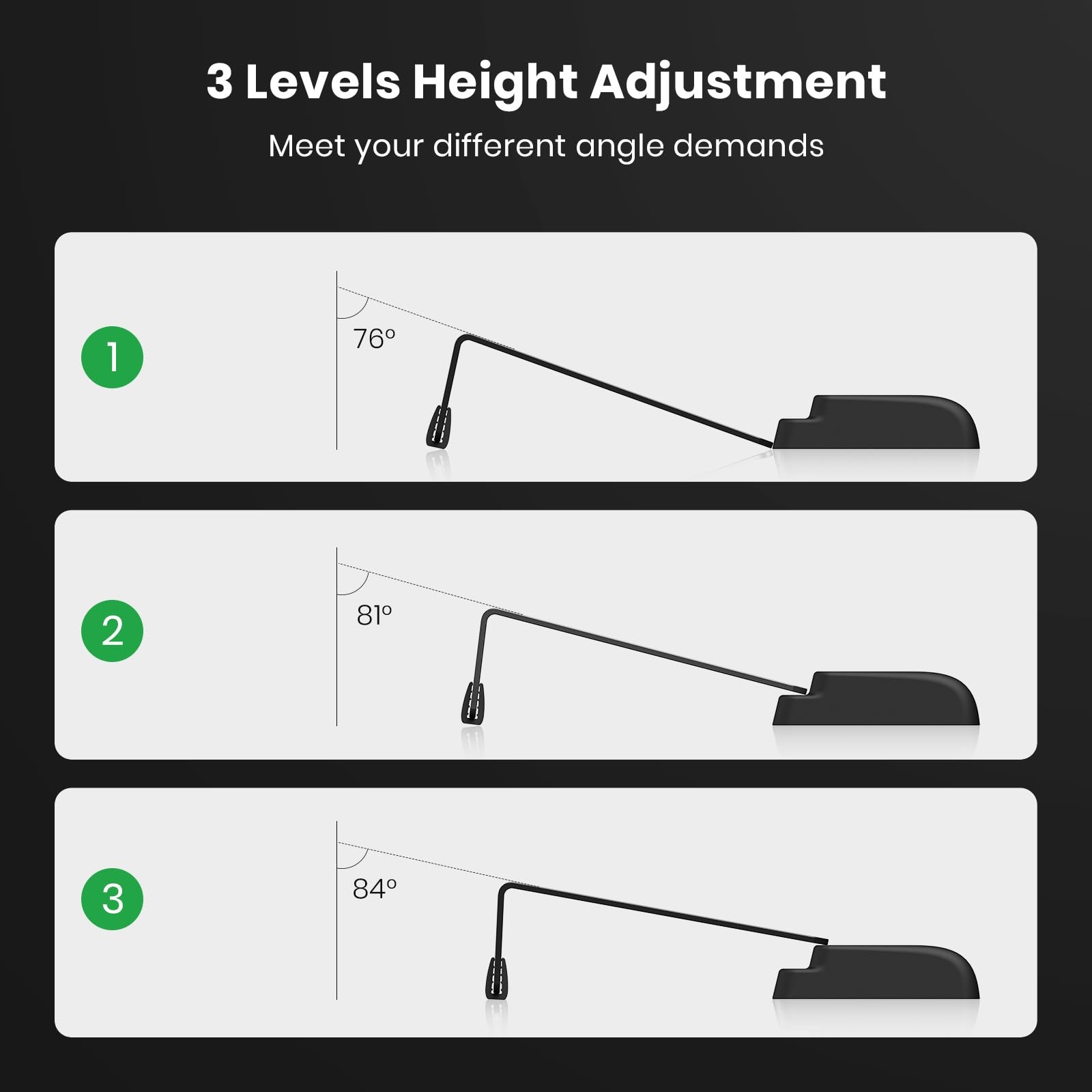 Compact Keyboard Stand w/Silicone Wrist Rest & 3-Level Height Adjustment, Kle...