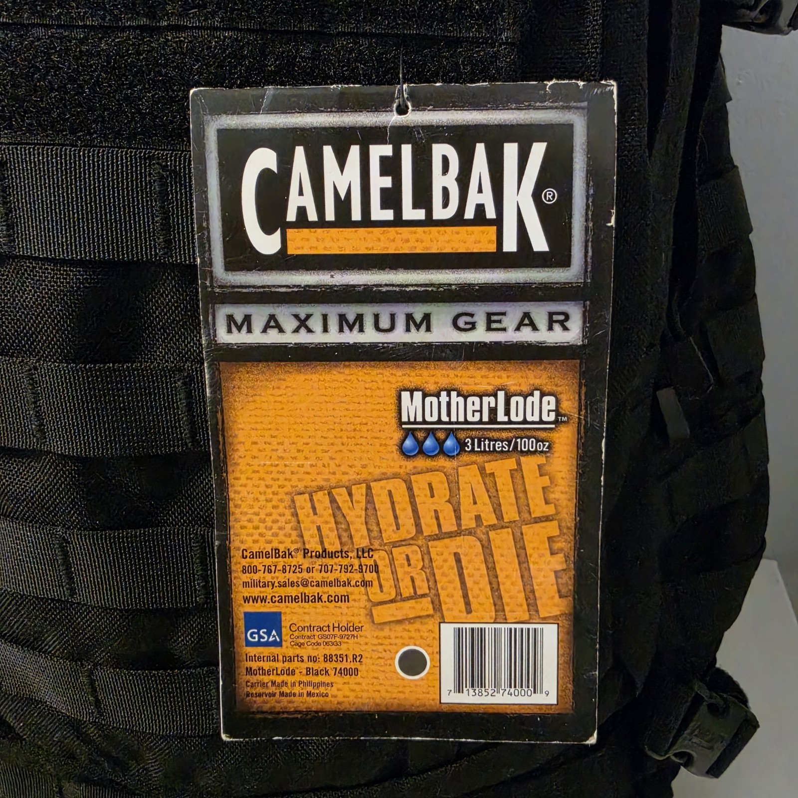 CamelBak MotherLode Hydration Pack Black MOLLE Tactical Backpack 3L New