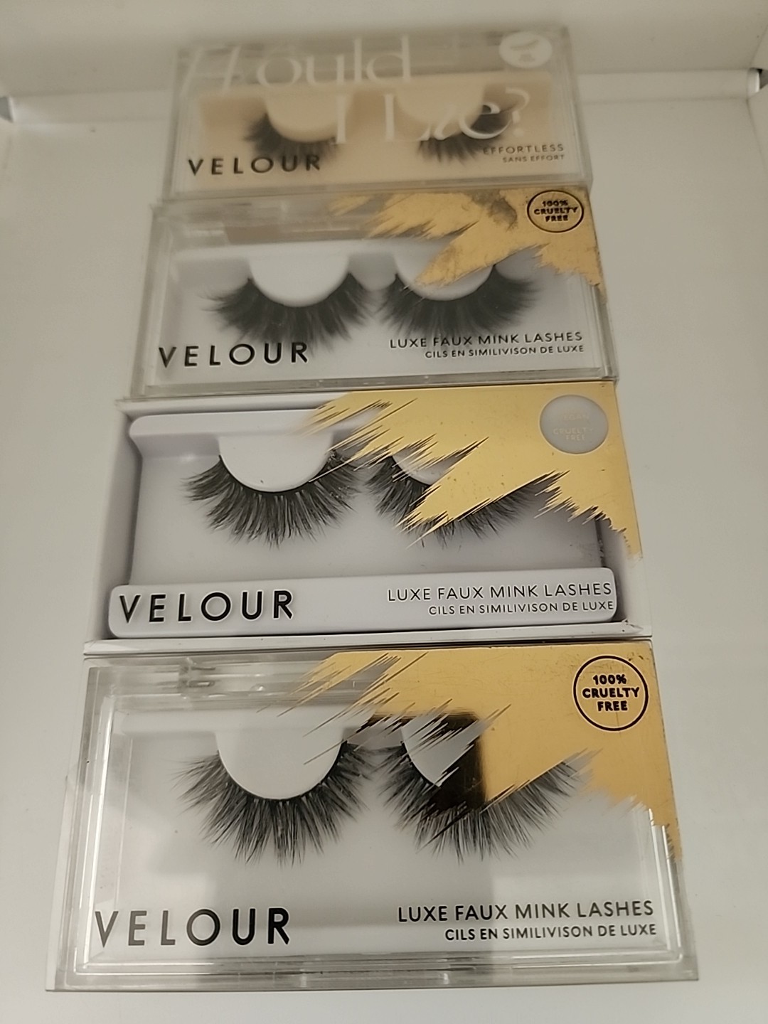 LOT OF 4  VELOUR LUXE FAUX MINK LASHES NEW IN BOX