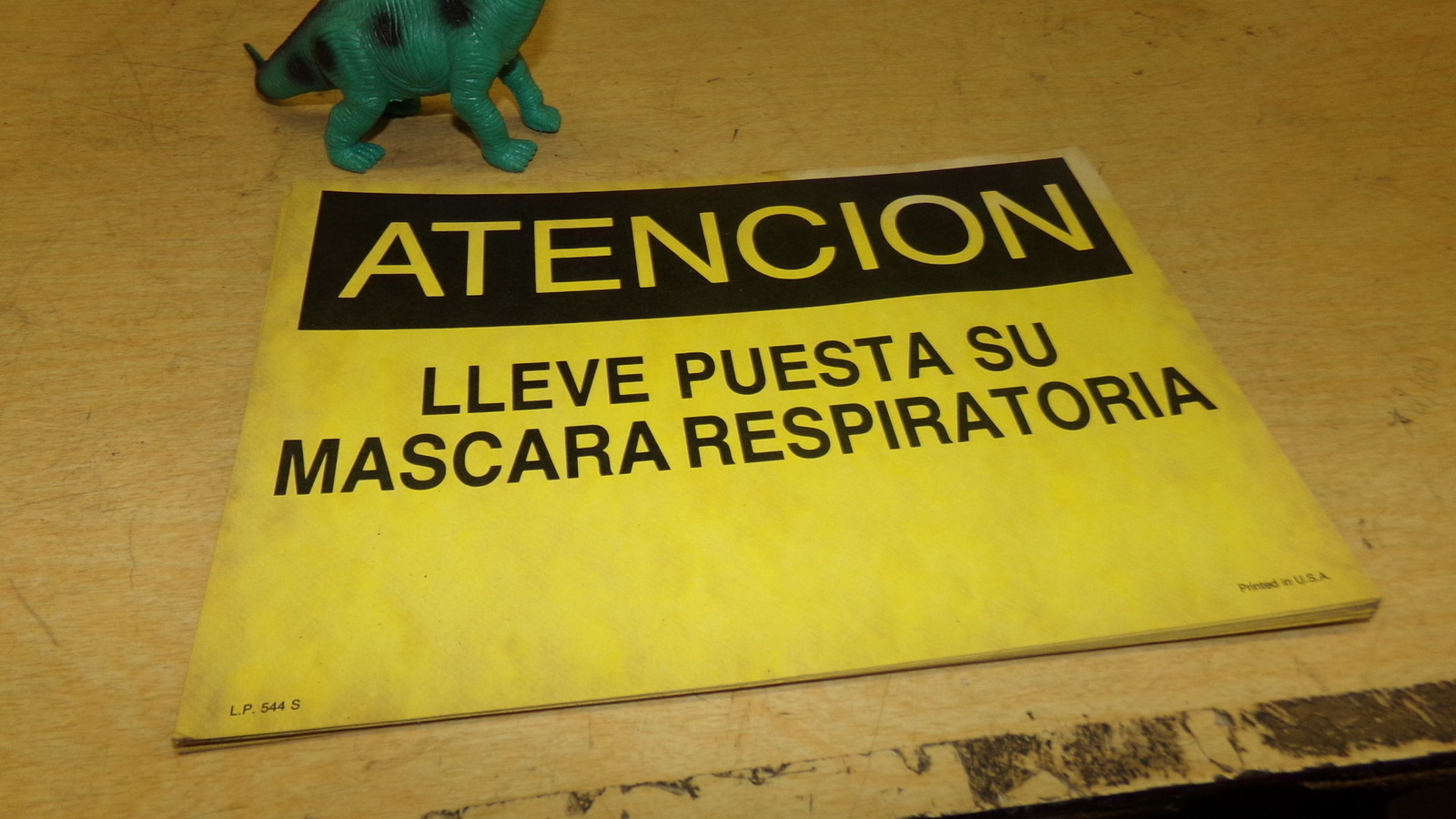 "Attencion" L.P. 544S "Lleve Puesta Su Mascara Respiratoria" *Free Shipping*