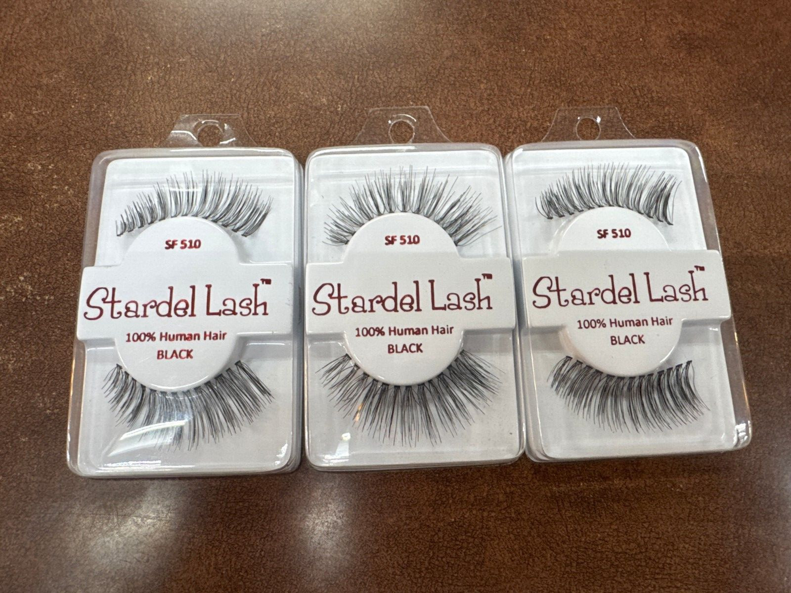 (PACK OF 3) Stardel Lash 100% Human Hair Eyelashes Black SF 510