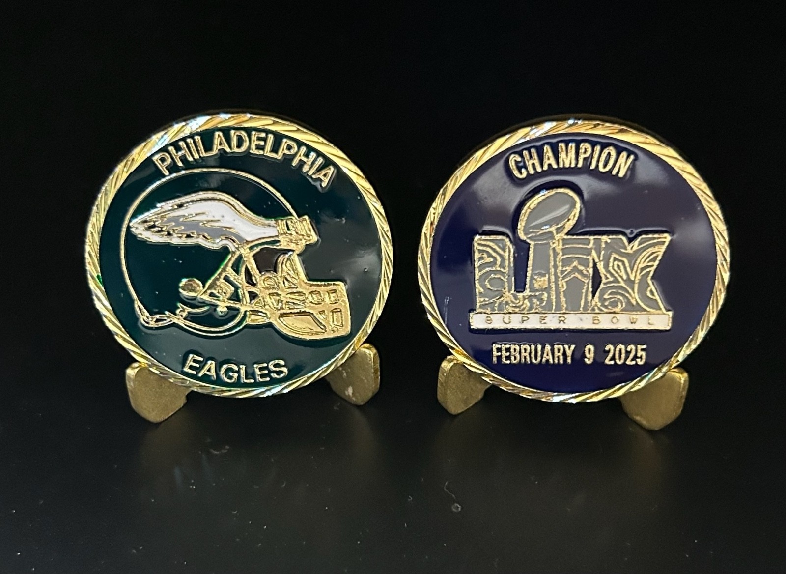 NFL PHILADELPHIA EAGLES SUPERBOWL 2025 SPORT COLLECTIBLE CHALLENGE COIN NEW