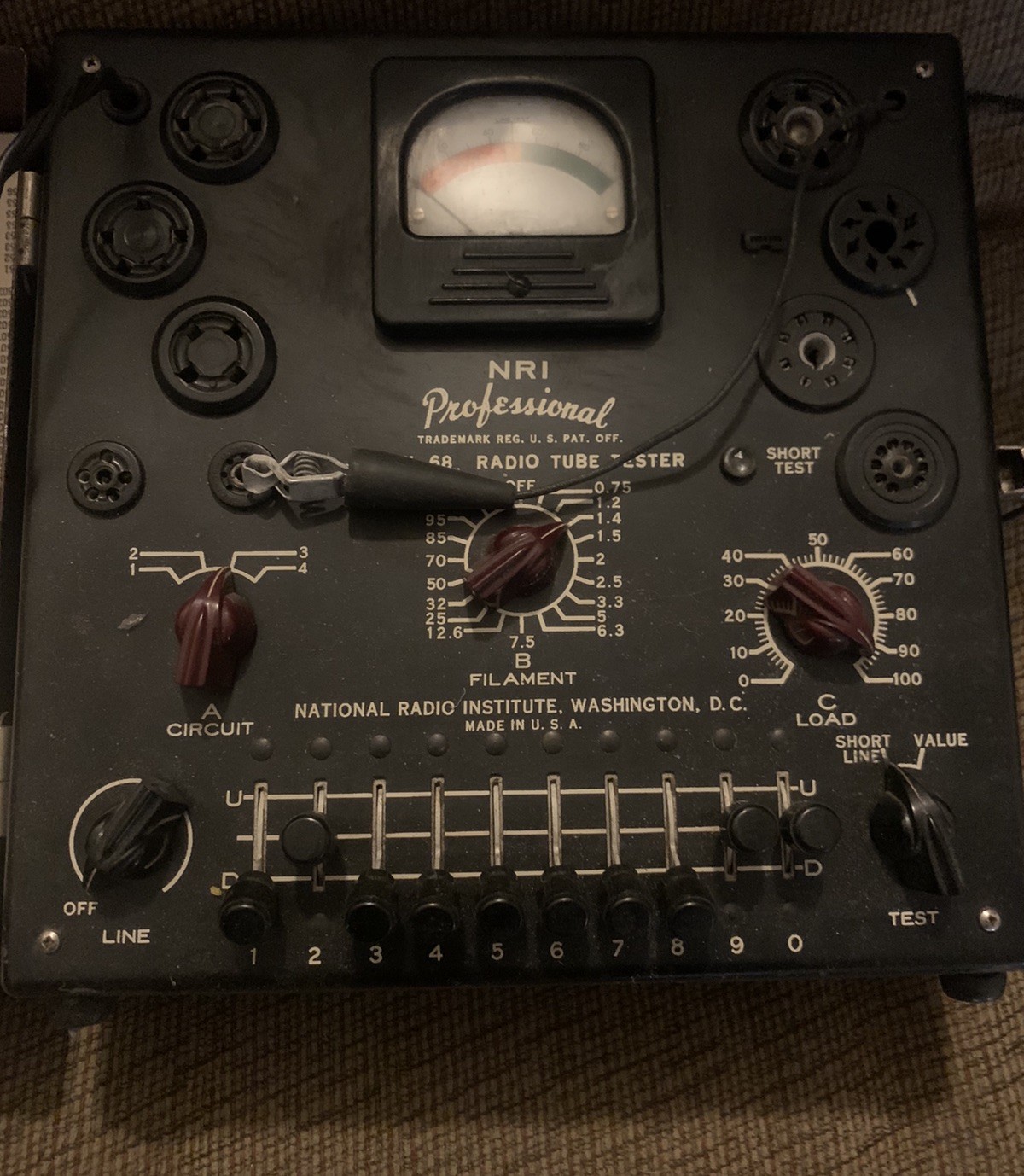 Vintage NRI Model 68 National Radio Institute Radio Tube Tester