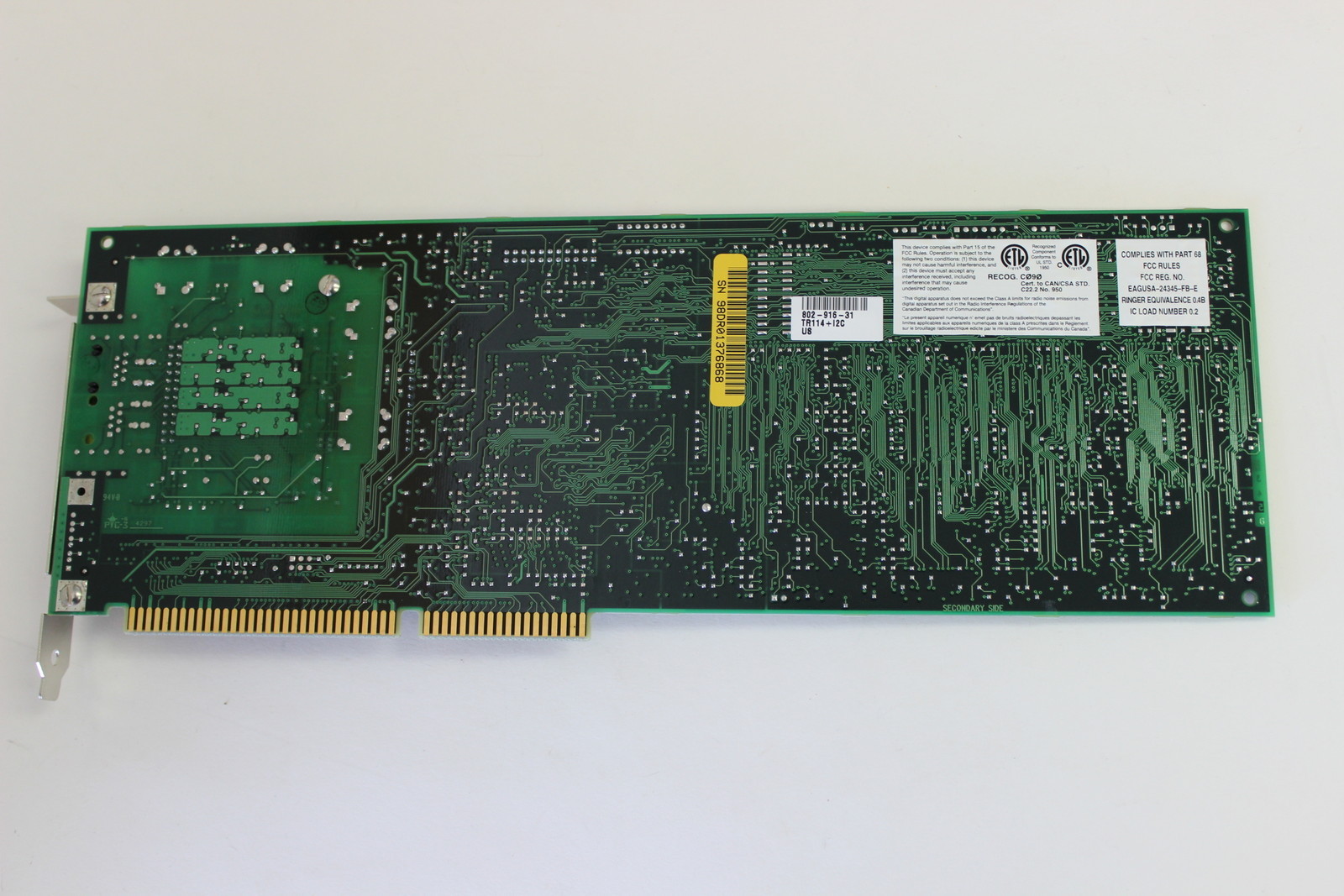 BROOKTROUT TR114+I2C ISA 2 CHANNEL DID ANALOG FAX BOARD 802-102-40G 802-916-31