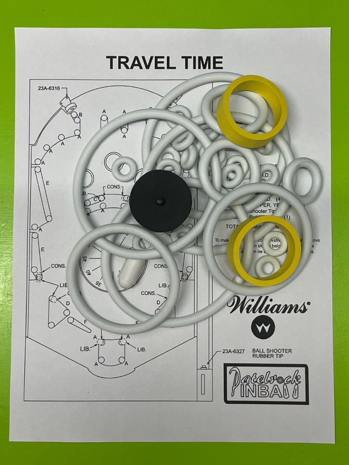 1973 Williams Travel Time Pinball Machine Rubber Ring Kit