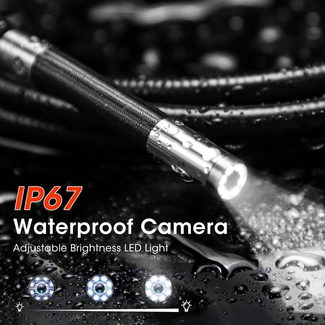 Two-Way Articulating Borescope,0.24in Probe, 5" Inspection Endoscope Camera with