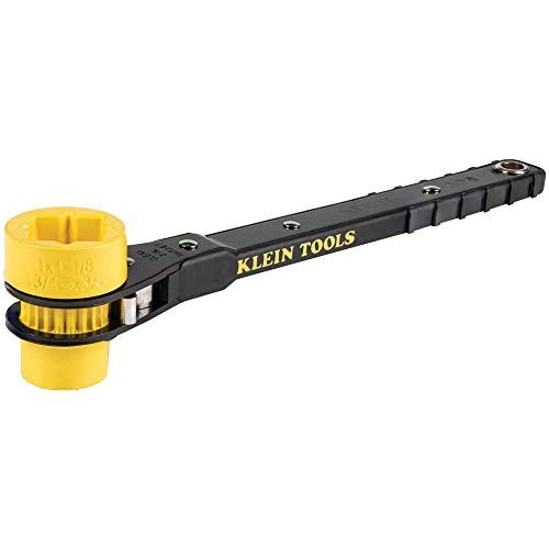 Klein Tools KT151T 4-in-1 Lineman's Ratcheting Wrench, 13"