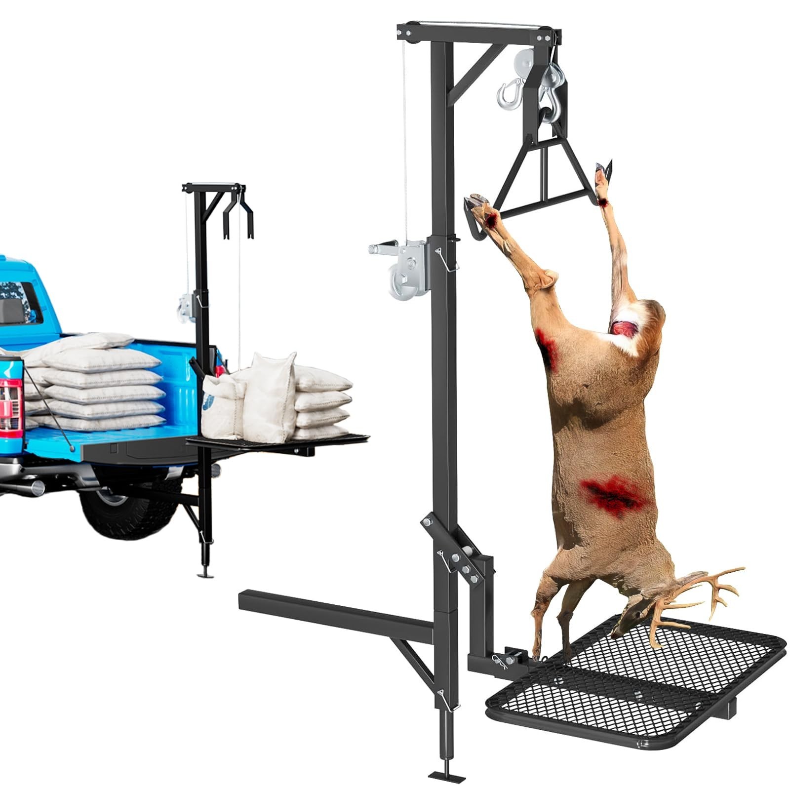 Hitch Game Hoist - Deer Hoist for Truck Hitch + Lifting System Platform for 2...