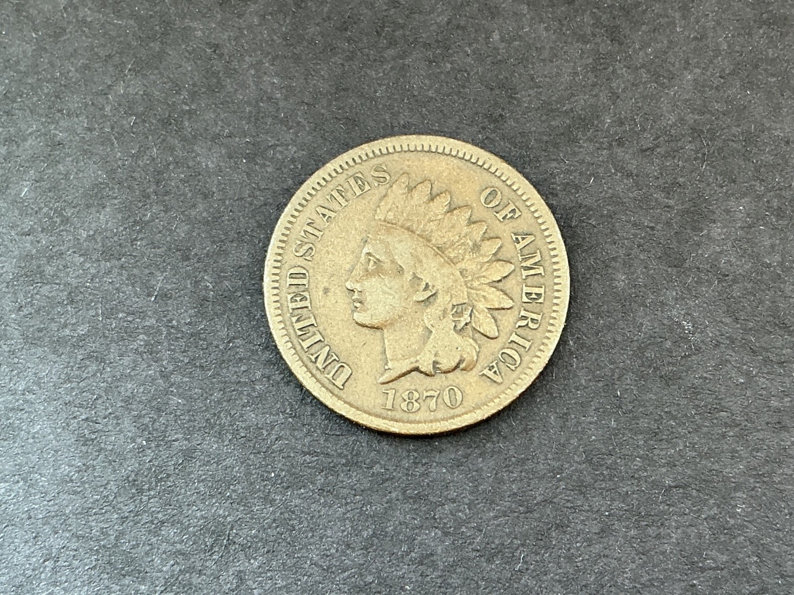 1870 indian head cent  “ PICK AXE “.   VG-10 choice