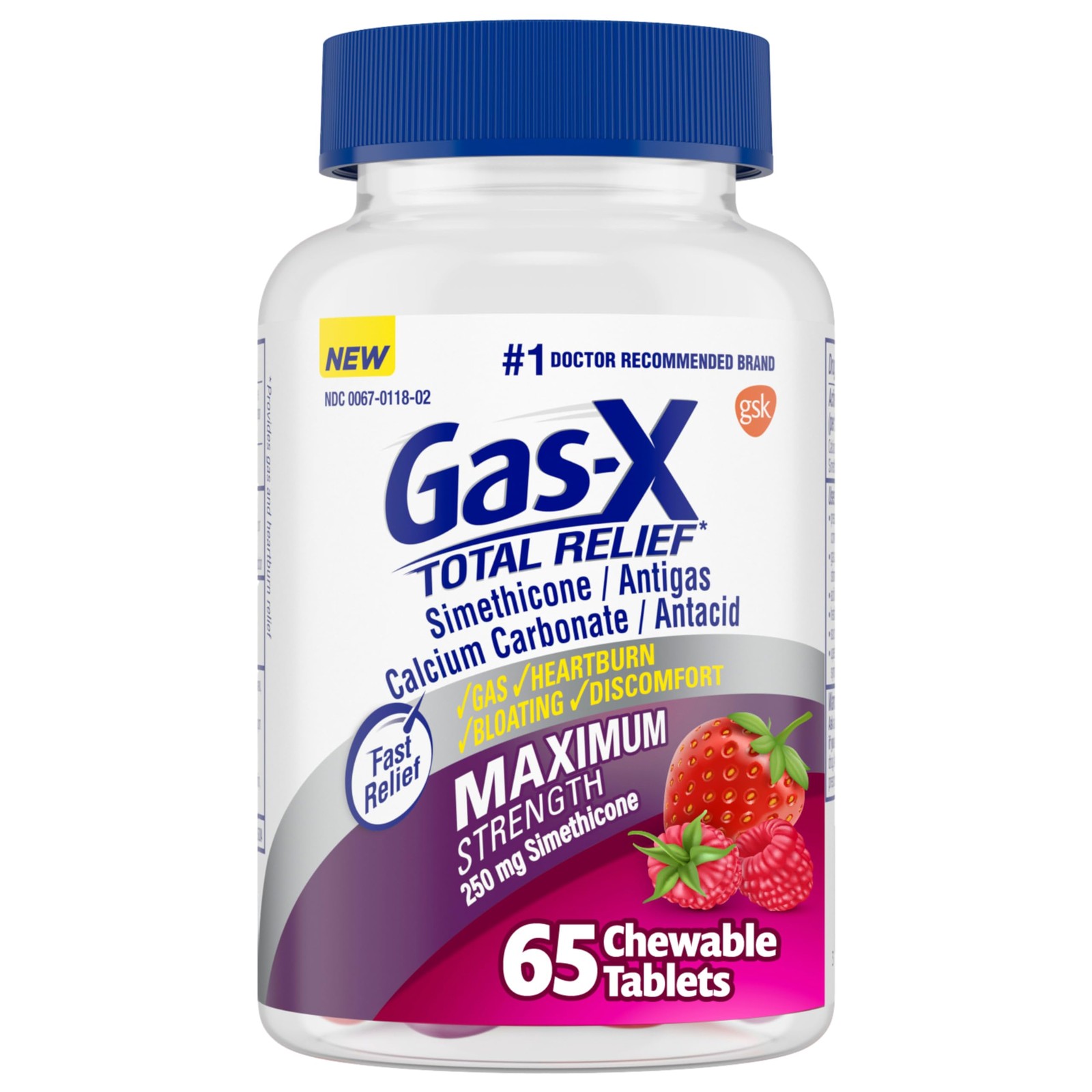 Gas-X Total Relief Chewable Tablets Maximum Strength Gas Relief Simethicone 250