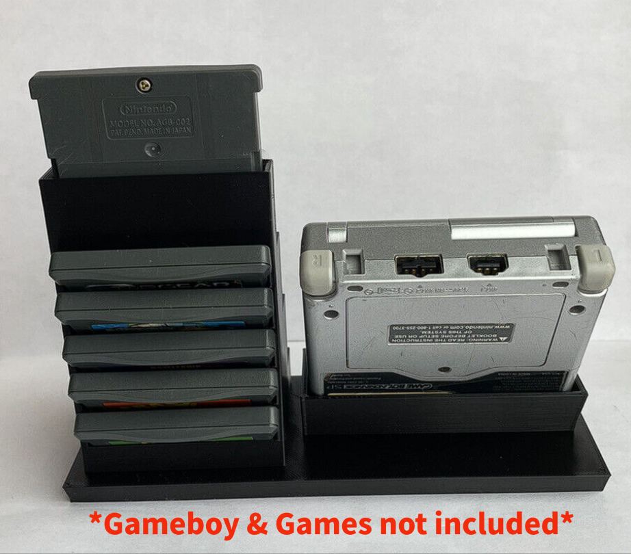 Game Boy Advance SP & 9 Game Cartridges Display- DISPLAY ONLY (Customize Colors)