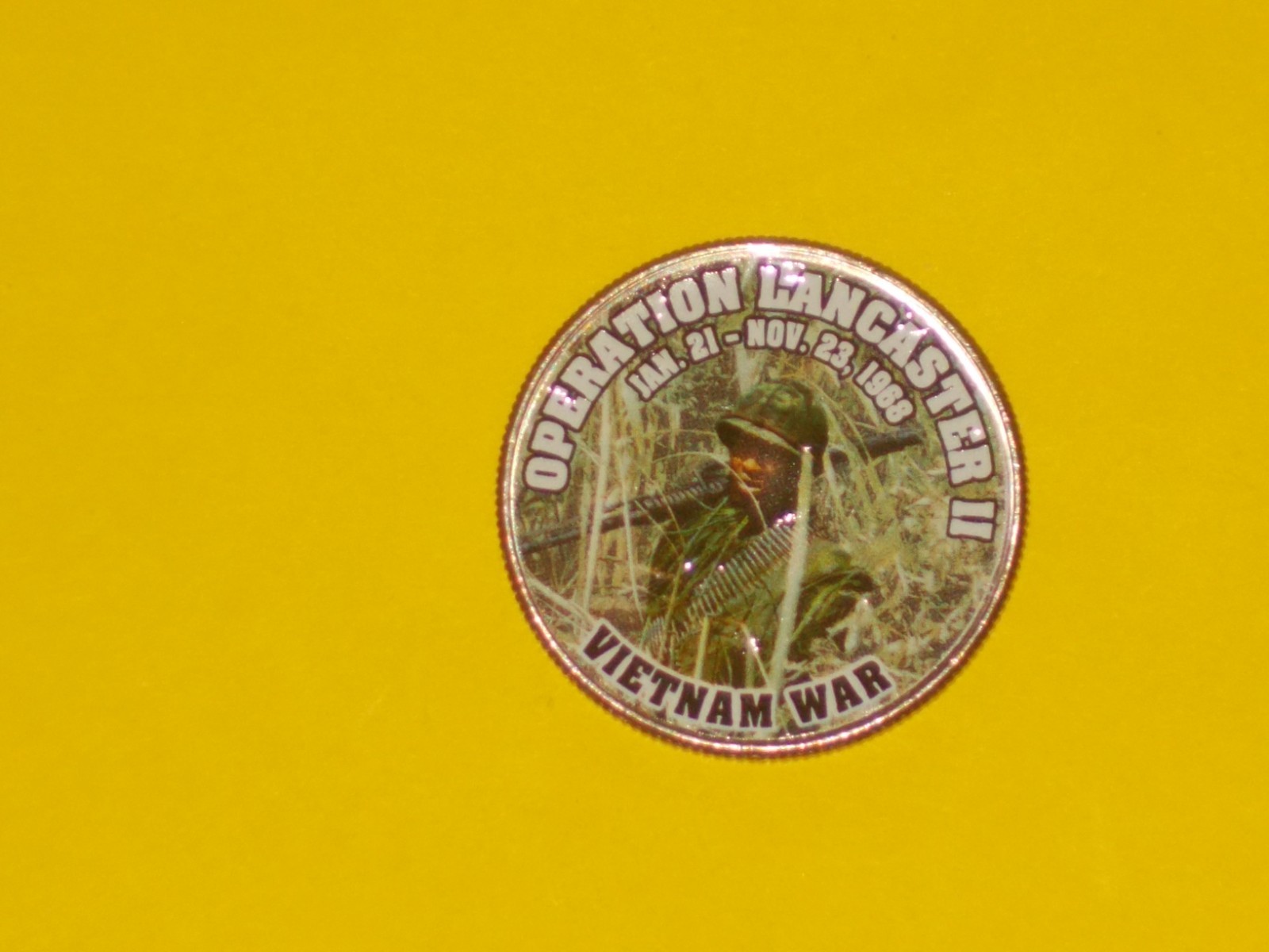 Colorized Kennedy Half Dollar - Vietnam War - Operation Lancaster II K1265