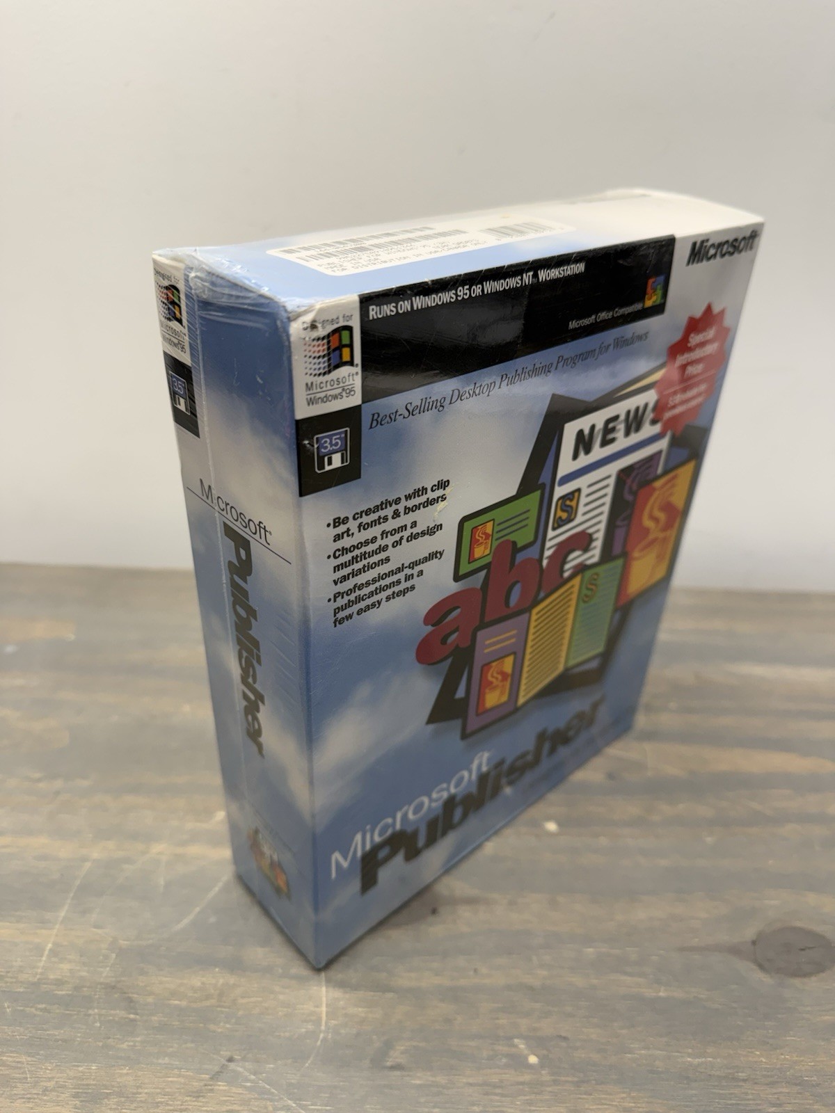 Vintage Microsoft Windows Publisher NOS 3.5” Floppy Disk Software New Sealed!