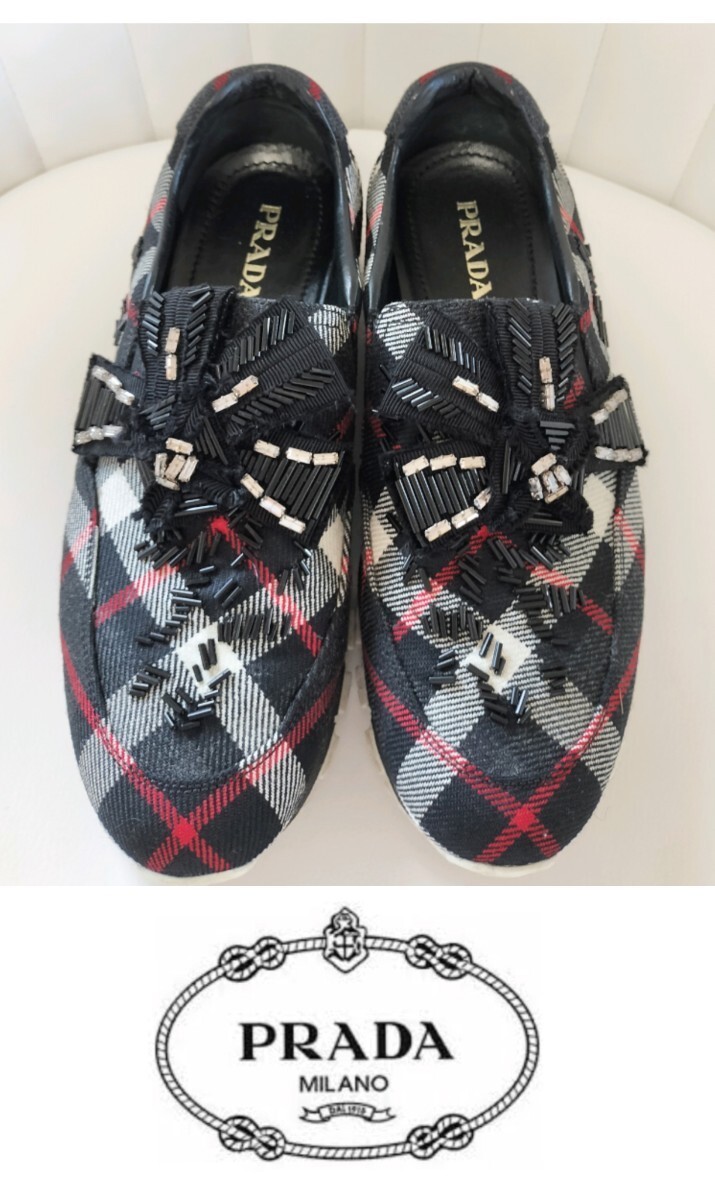 Prada Bijou Check Sneakers Women's Size EU37.5/US7.5