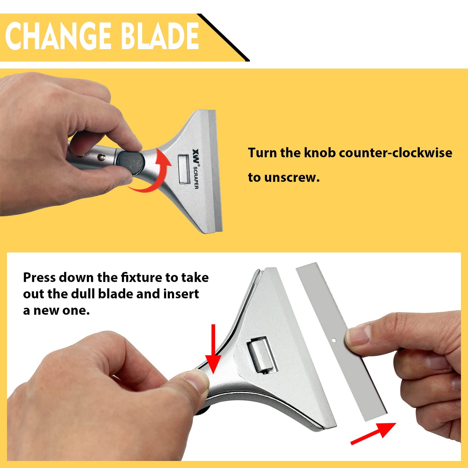 Razor Blade Paint Scraper Set, Heavy Duty Putty Knife with Quick Blade Change...