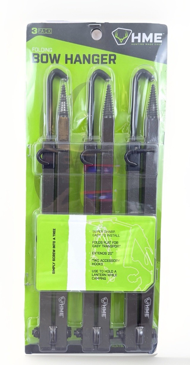 HME Products 20-Inch Strong Folding Bow Hanger w/Accessory Hooks FBH-3 / 3/Pack