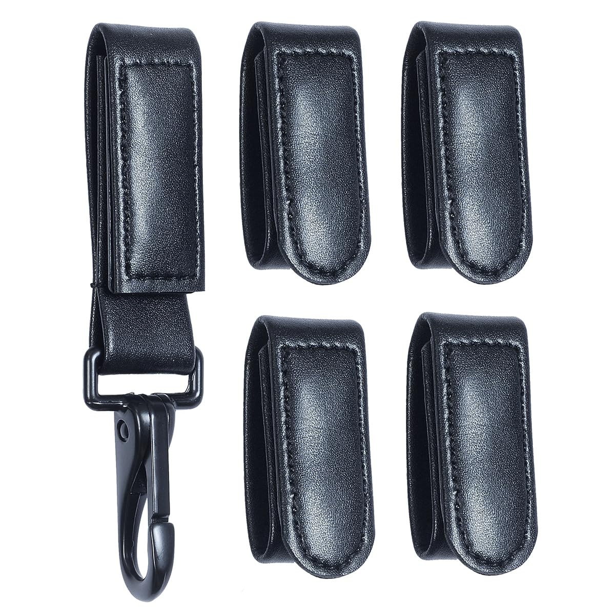 TAFTACFR Black Plain Duty Belt Keeper with Double Snaps(Set of 4) +1 Keeper w...
