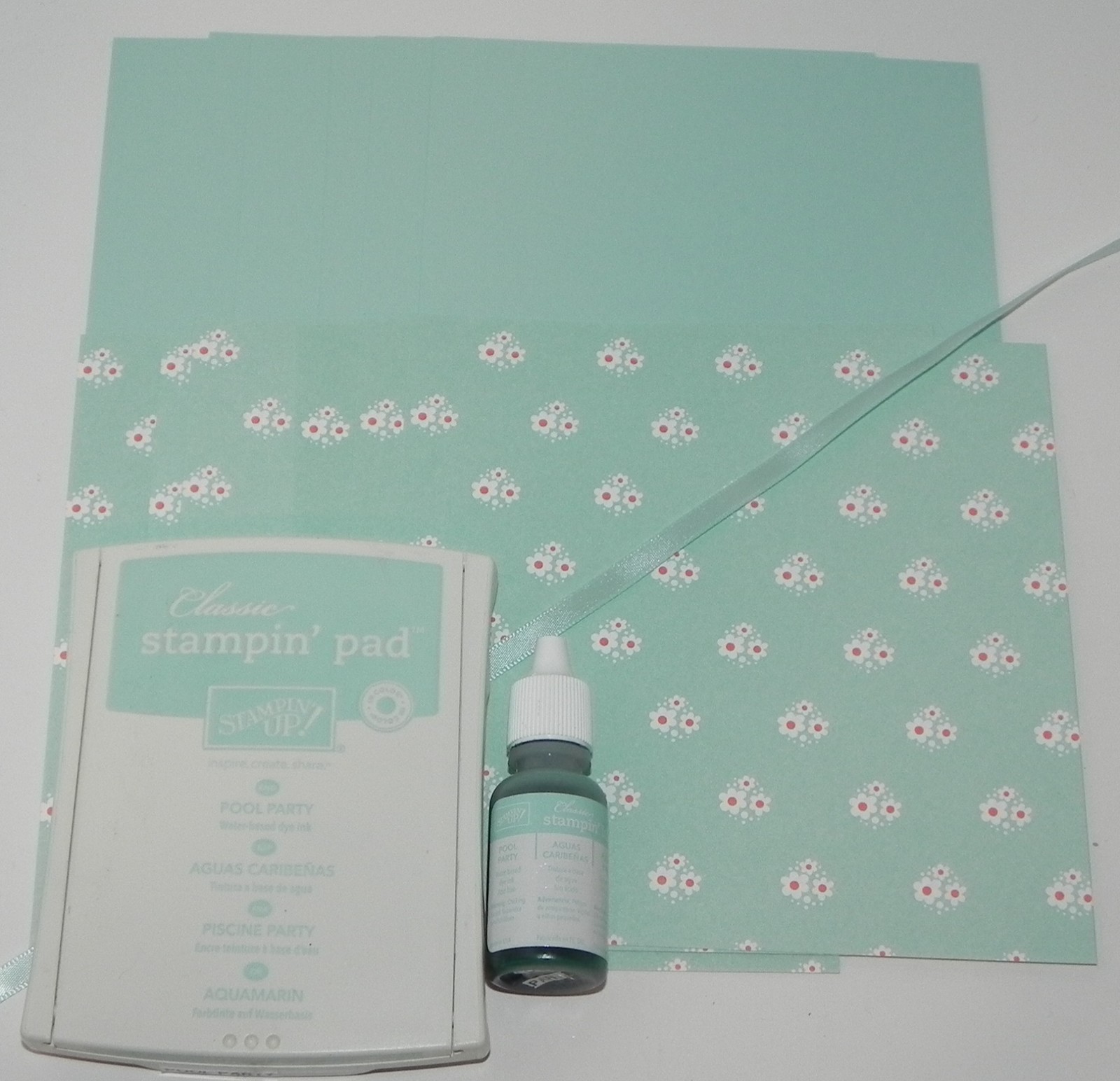 POOL PARTY FELT INK PAD REFILL 6X6 DESIGNER PAPER A2 CARDSTOCK STAMPIN UP