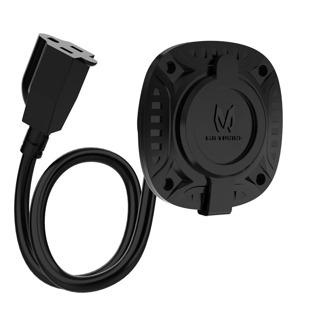 Upgraded 13AMP AC Power Port Plug Inlet, 16" Electrical Extension Cord RV Camper