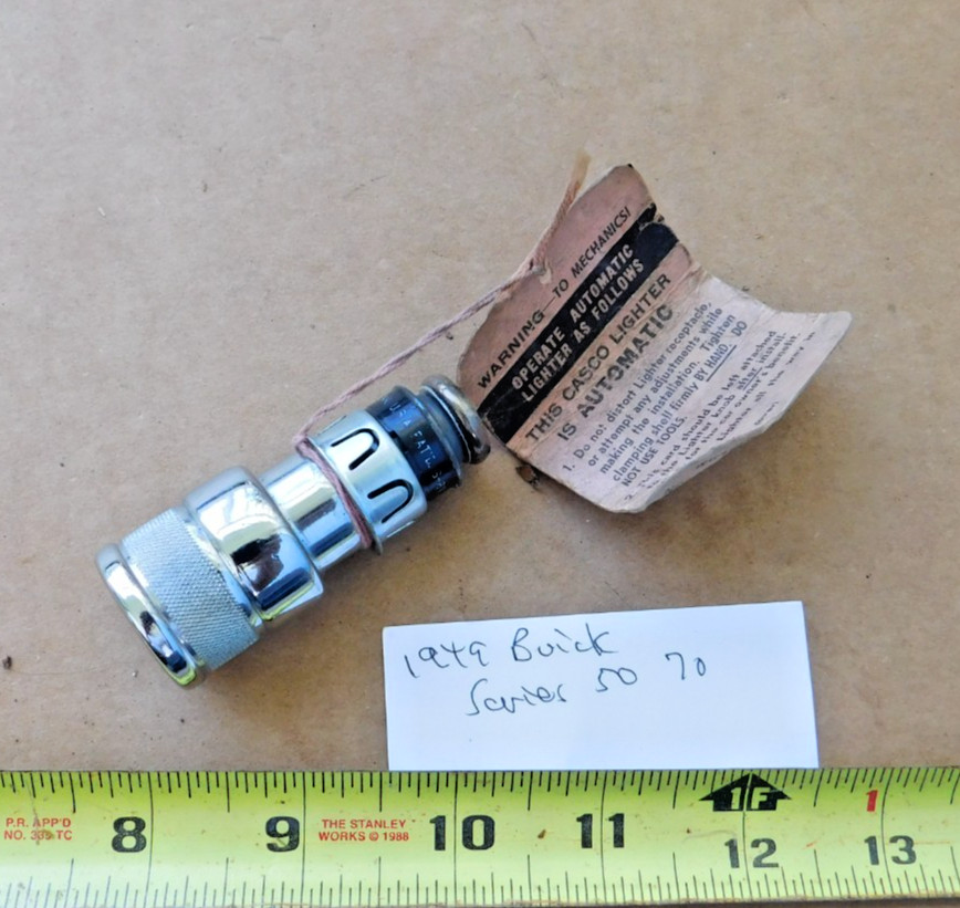 NEW CASCO CIGARETTE LIGHTER FOR 1949 BUICK SERIES 50 SERIES 70 CARS