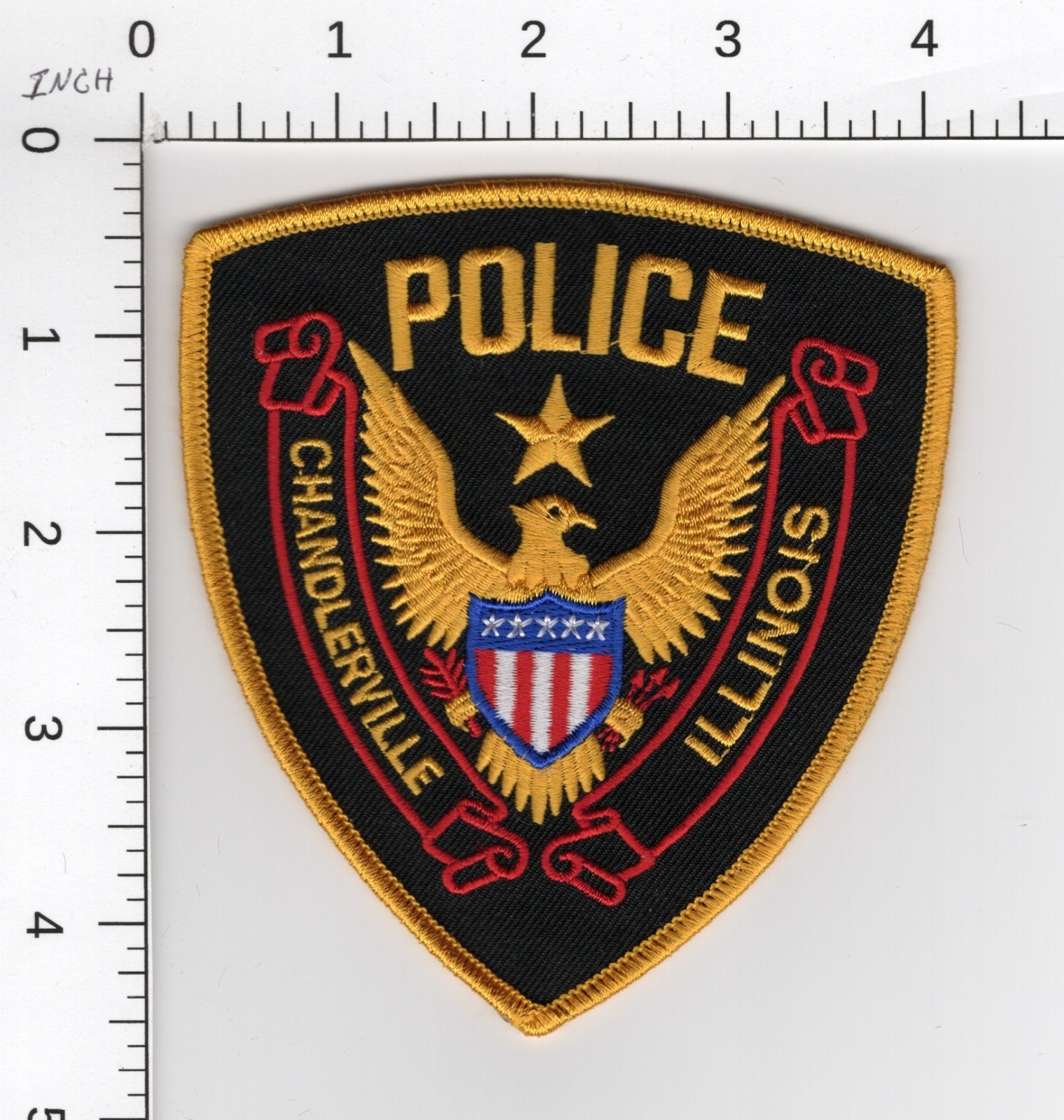 CHANDLERVILLE ^^ ILLINOIS ( SMALL DEPT CASS COUNTY ) COLLECTIBLE POLICE PATCH