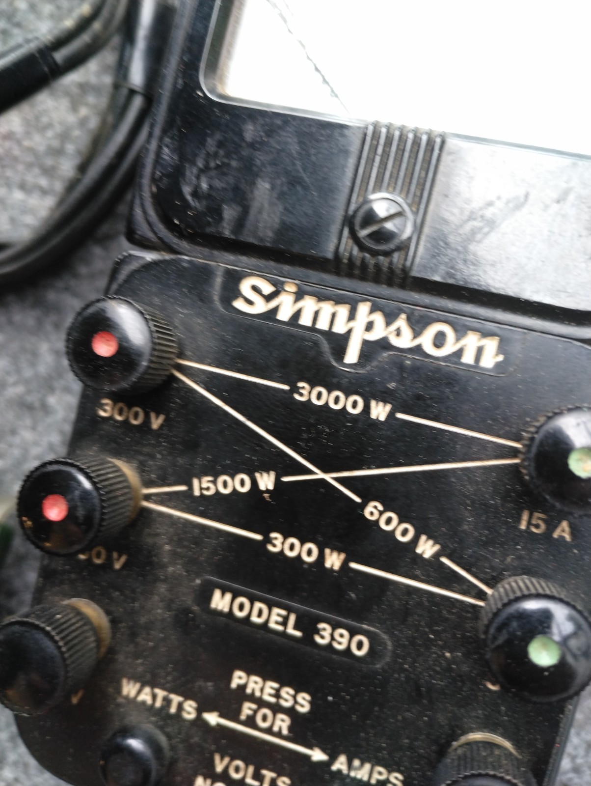 Very Nice Simpson Model 390 AC Volt Amp Wattmeter