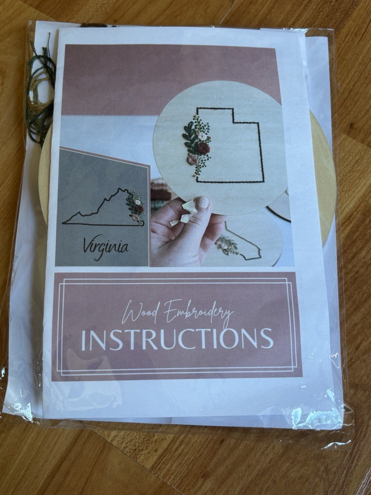 Treasured Blessings Board Complete Embroidery Kit VIRGINIA State Floral NEW NIP