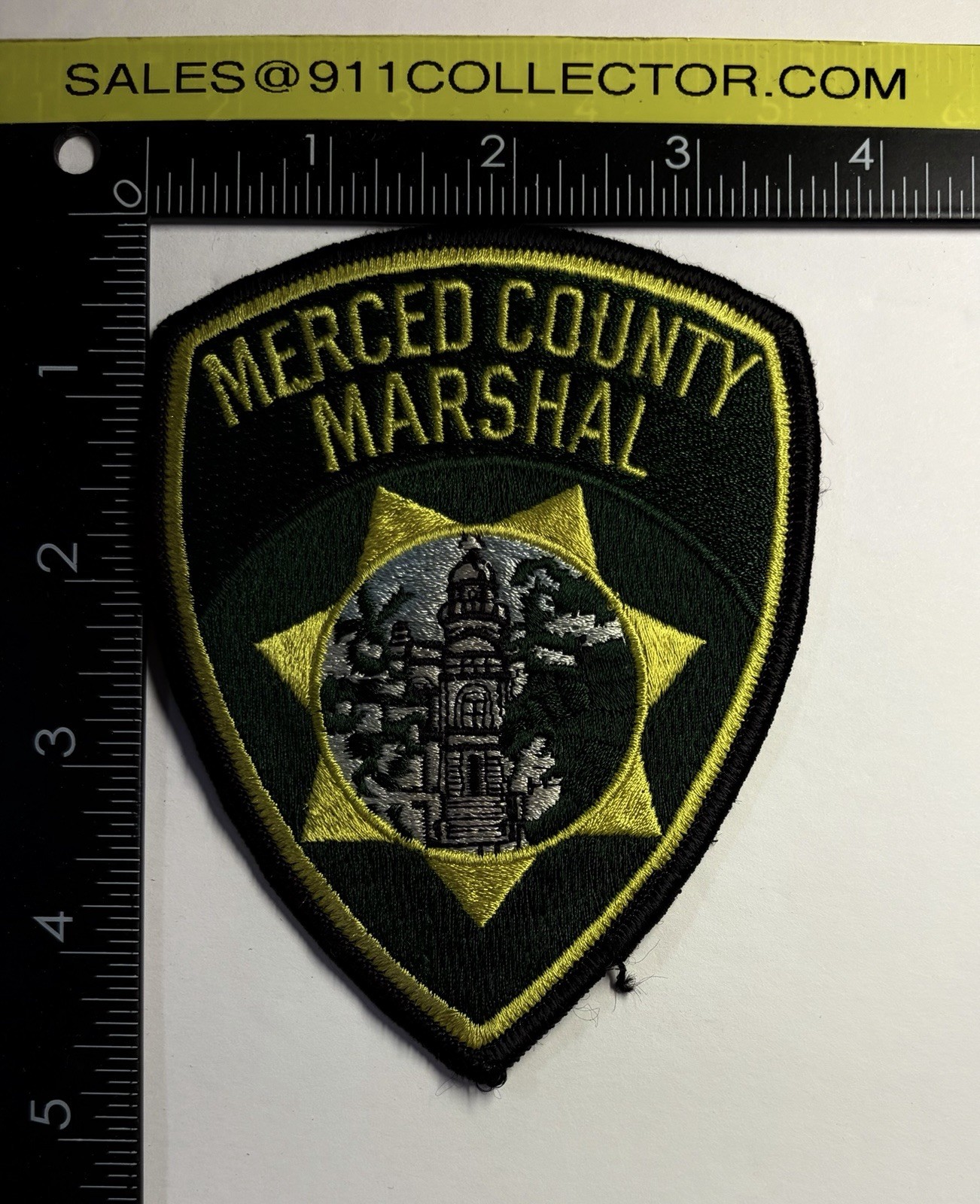 VINTAGE DEFUNCT CALIFORNIA MERCED COUNTY MARSHAL PATCH #D41