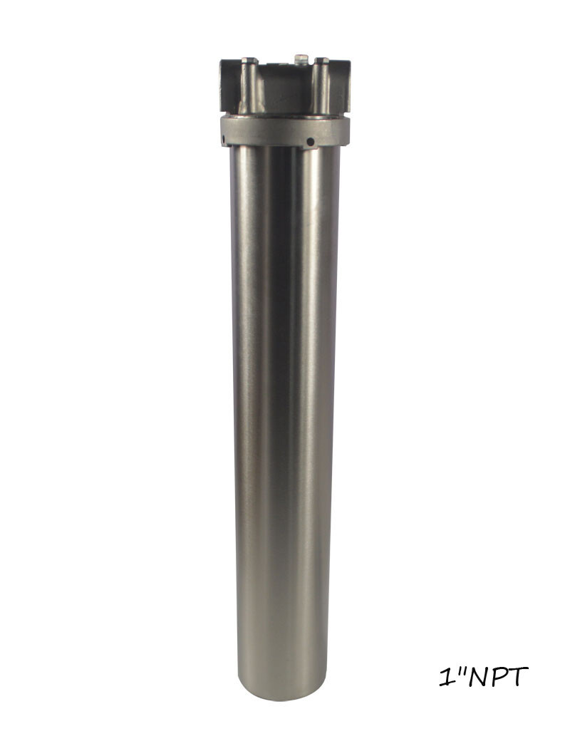 1"NPT SS Filter Housing for 20" Cartridges w/ Bracket and Tightening Bar