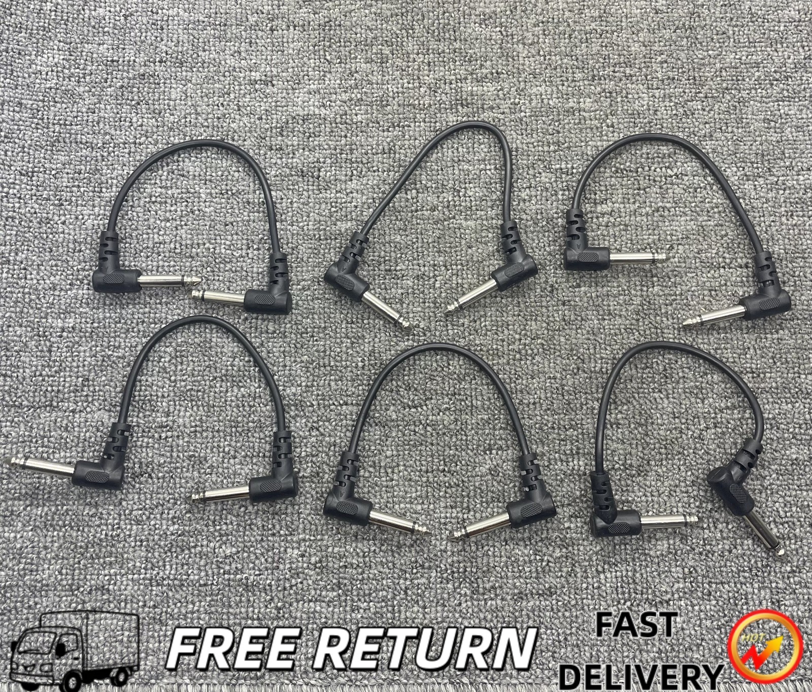6pcs Guitar Effect  Pedal Board Jumper Cable Cords CMI  6 inch Right Angle 1/4