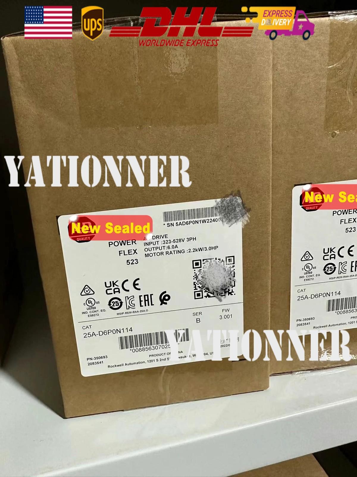 25A-D6P0N114 PowerFlex 523 2.2kW (3Hp) AC Drive Factory Sealed Fast Shipping