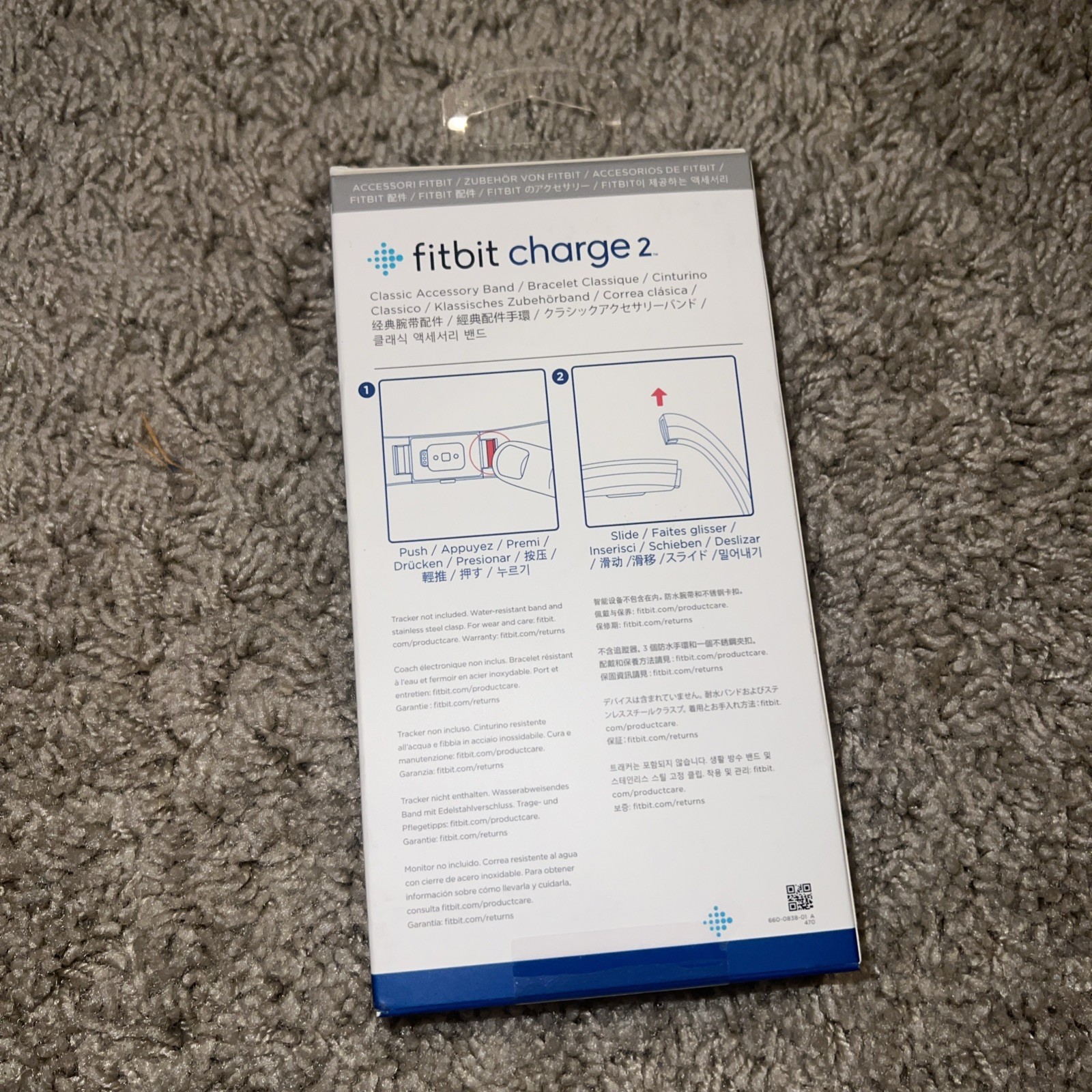 Fitbit Charge 2 Classic Black Replacement Band Accessory Size Large New in Box
