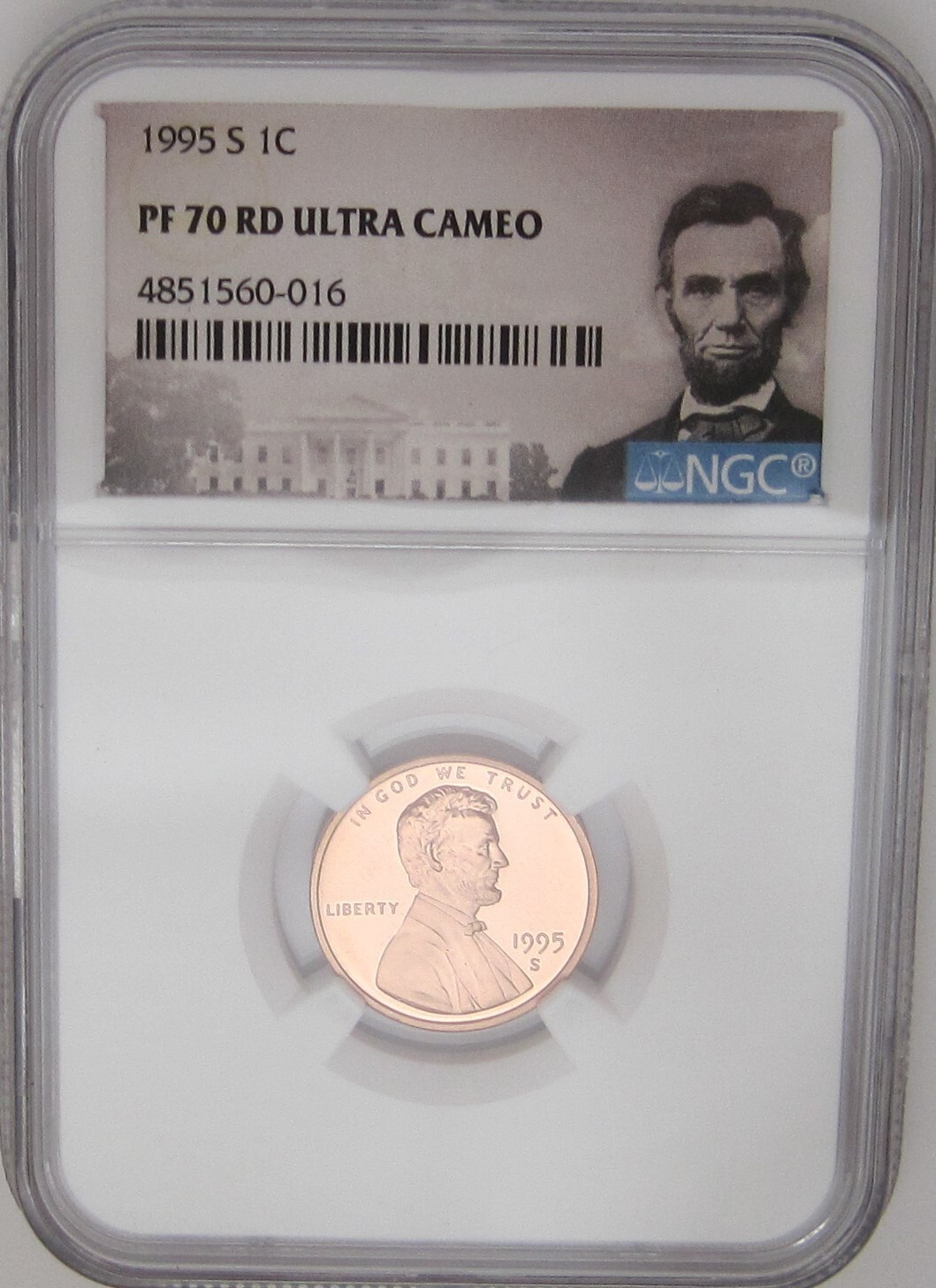 1995-S Lincoln Memorial Cent NGC PF70 RED ULTRA CAMEO - Perfect GEM GRADED PROOF