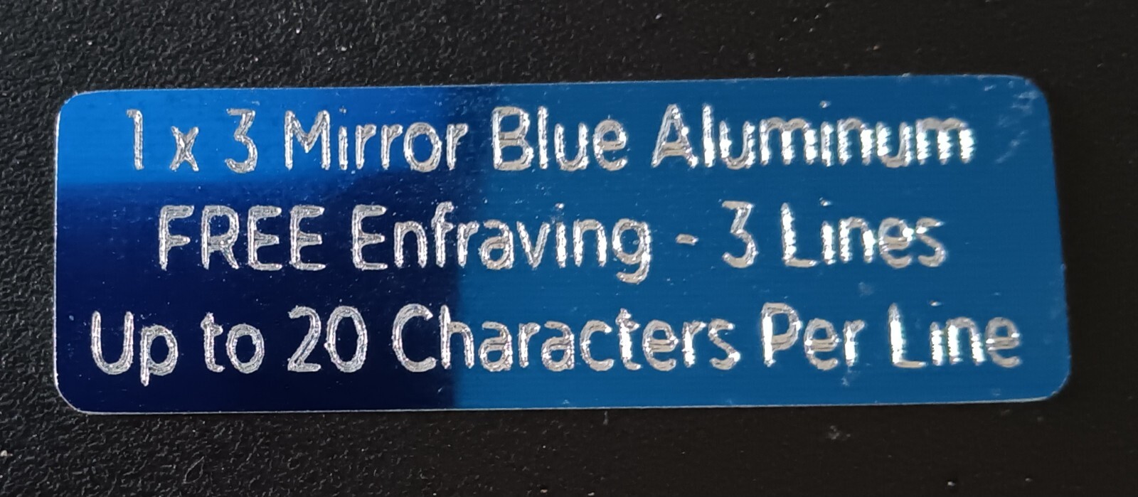 1"x3" BLUE MIRROR NAME PLATE ART-TROPHIES-GIFT-FLAG CASE FREE CUSTOM ENGRAVED