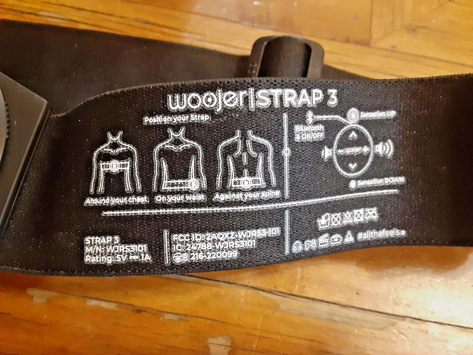 Woojer Strap 3 High-Fidelity Haptic Body Strap (Black)
