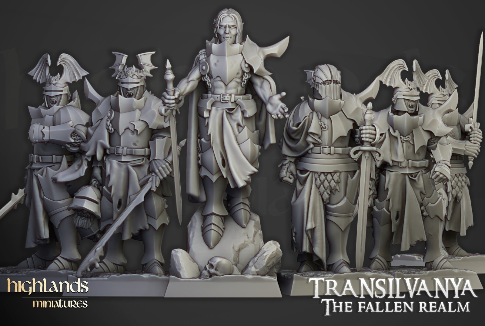 Vampire Neophytes Knights - x10/x20 - Highlands Minis - Undead Fantasy 28mm 32mm