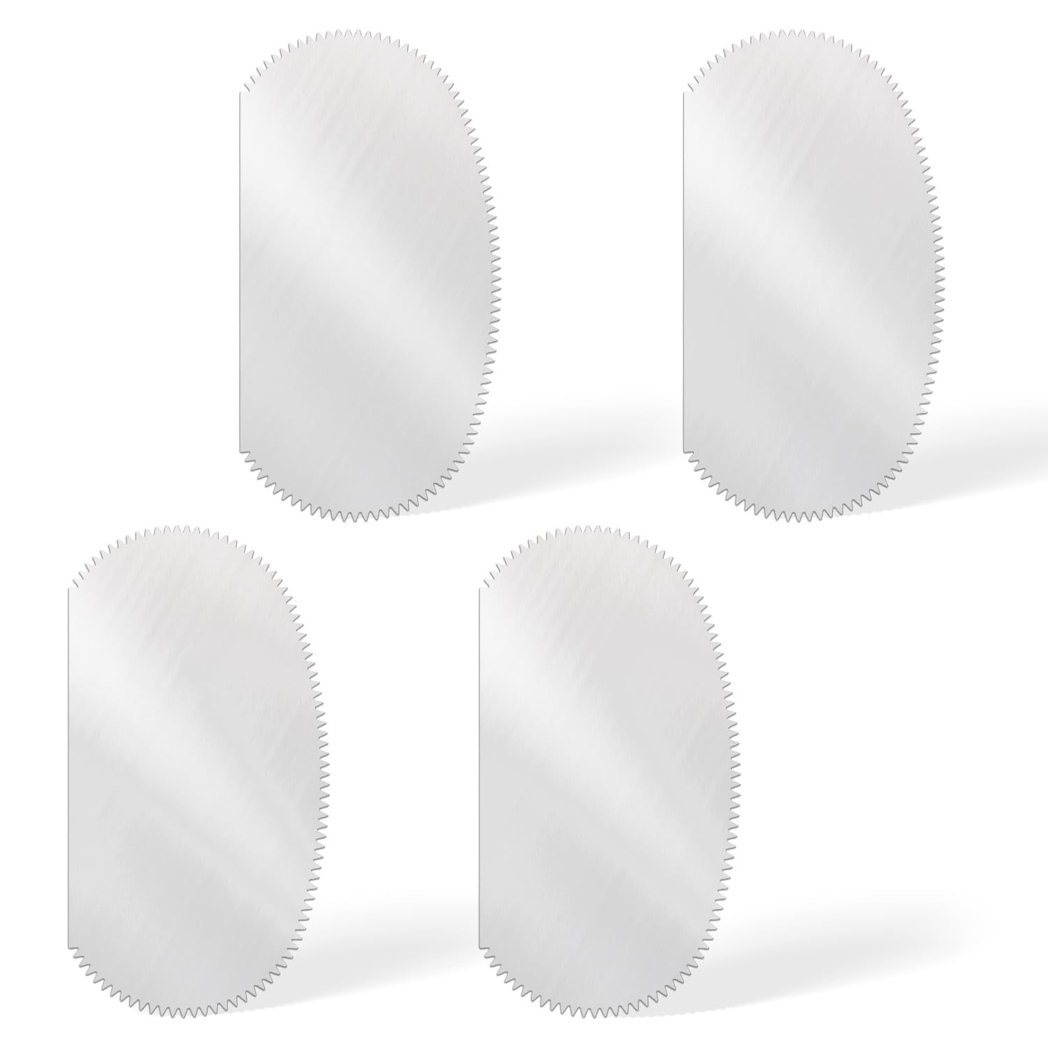 4pcs Pottery Tools Serrated Scraper, Stainless Steel Clay Ribs Oval M, Silver
