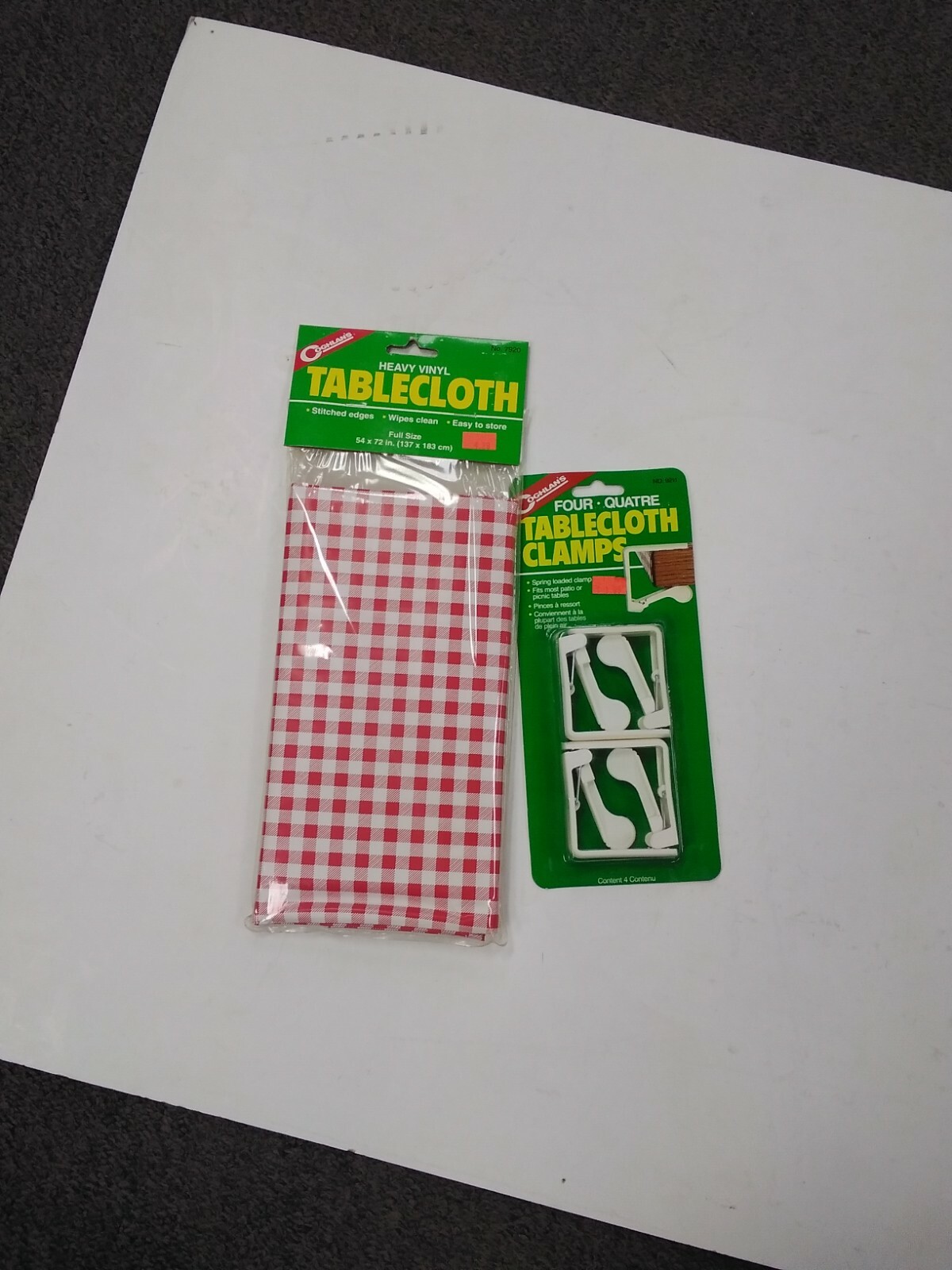 camping Picnic Combo pack tablecloth with clamps(2-D)