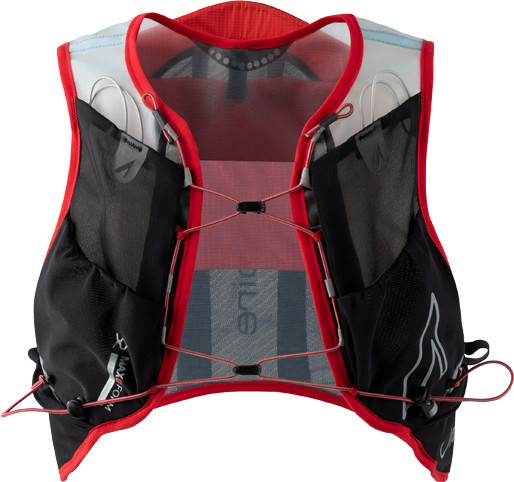UltrAspire Bronco Lightweight Running Race Vest, Black/Red, Medium