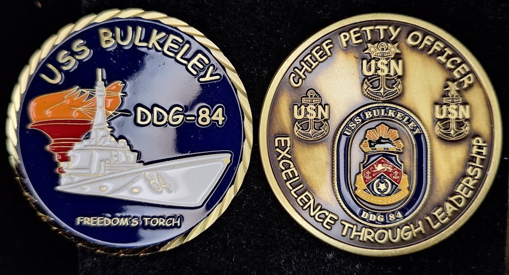 DDG-84 USS BULKELEY CPO CHIEF - Navy Challenge Coin