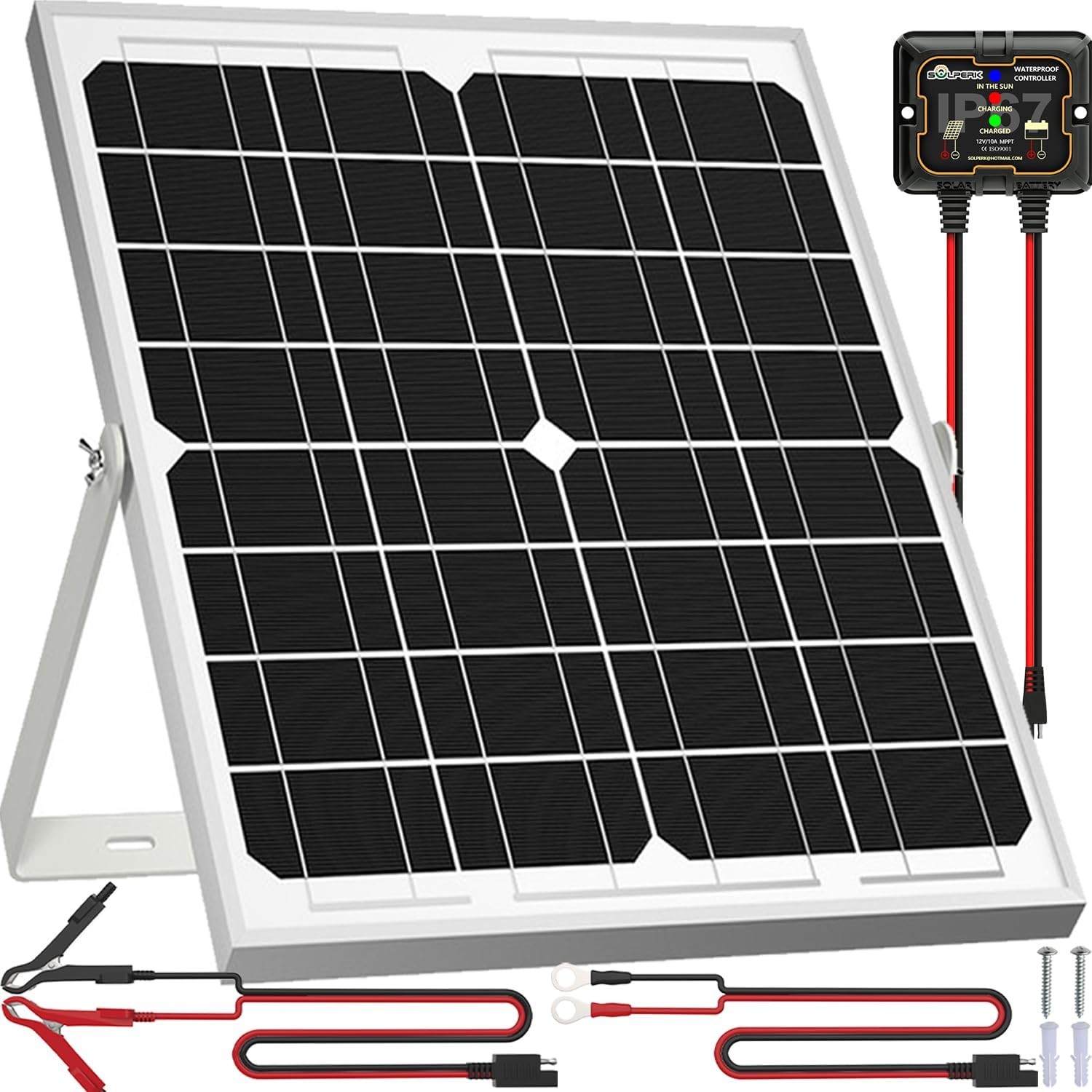 SOLPERK Solar Panel Kit 20W 12V, Battery Trickle Charger Maintainer