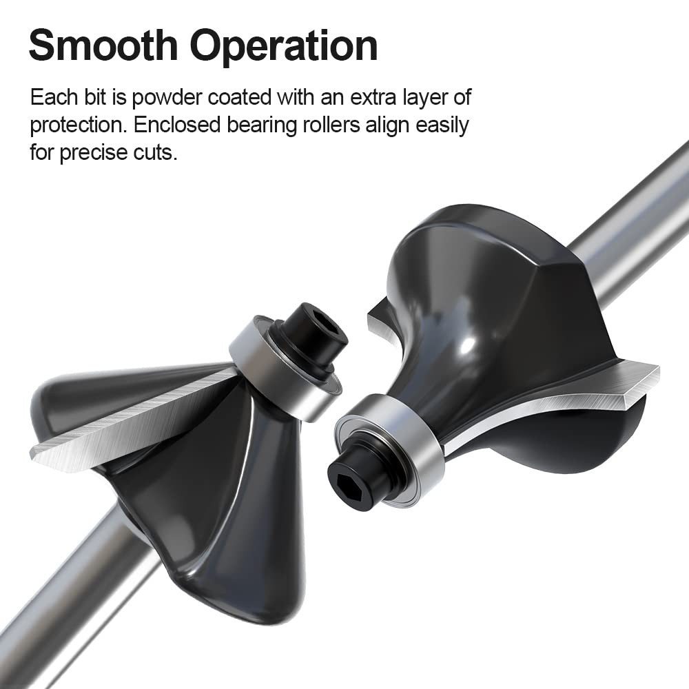 Versatile Tungsten Carbide Router Bits Set for Smooth, Professional Woodworking