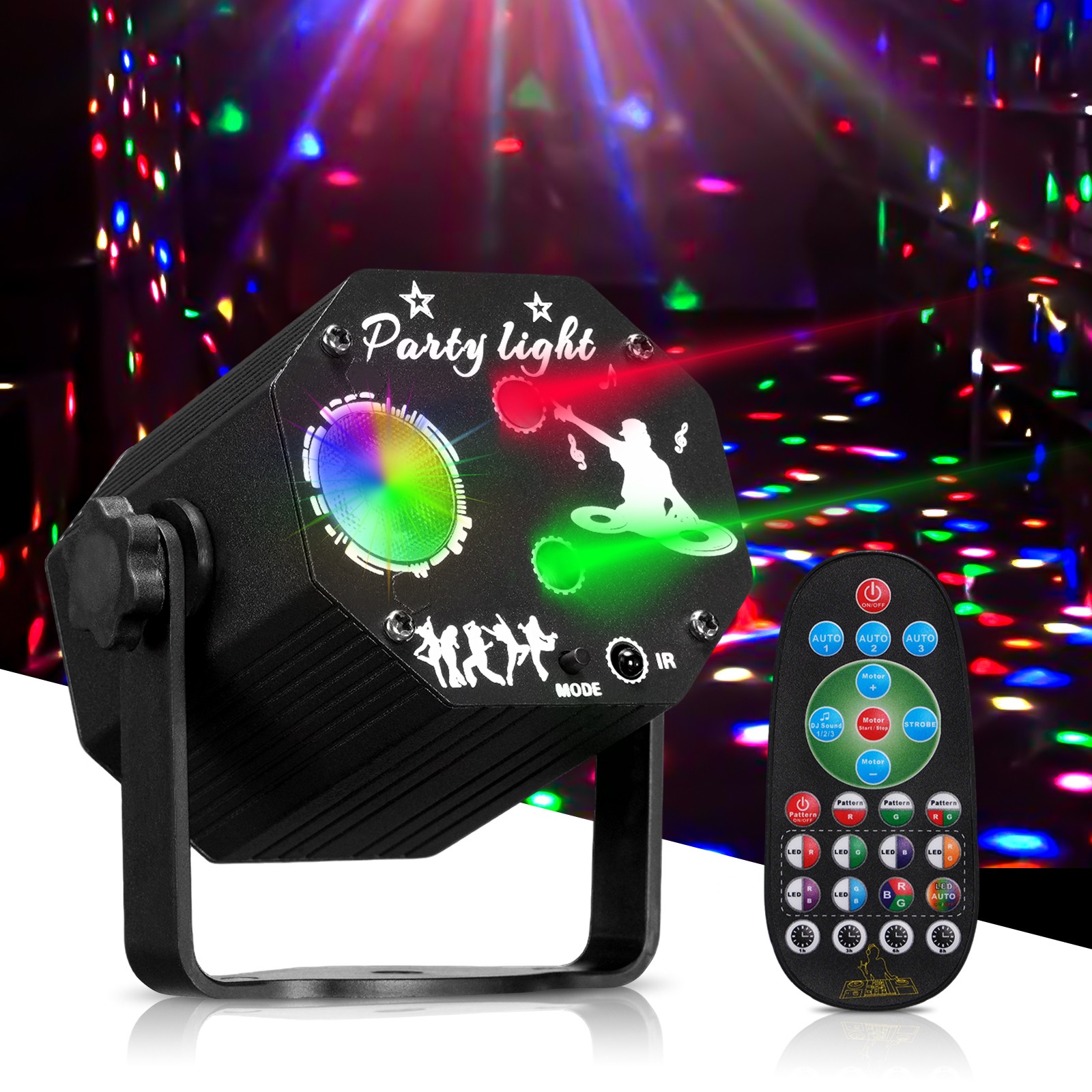 Party Lights DJ Disco Lights Remote Control for Dance Party Karaoke Living Room