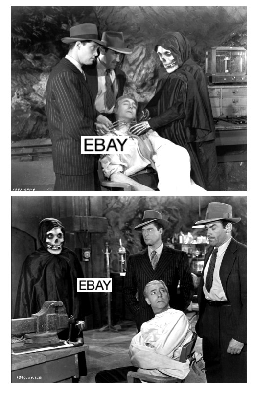 THE CRIMSON GHOST 1946 MOVIE PHOTOS LOT (2) CLAYTON MOORE REPUBLIC SERIAL