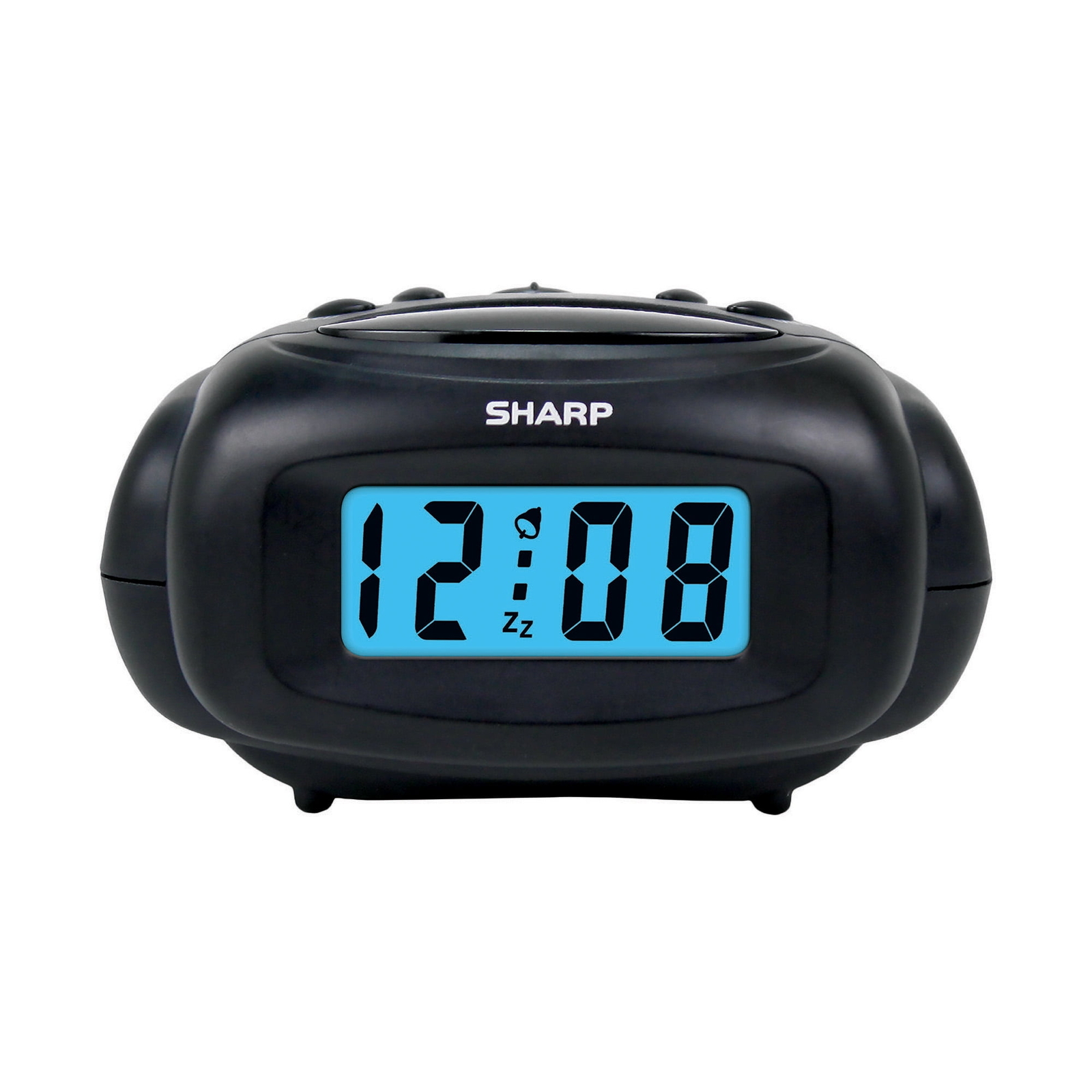 Digital Alarm Clock, Black, LCD Display, Battery Operated, Small, Travel Clock