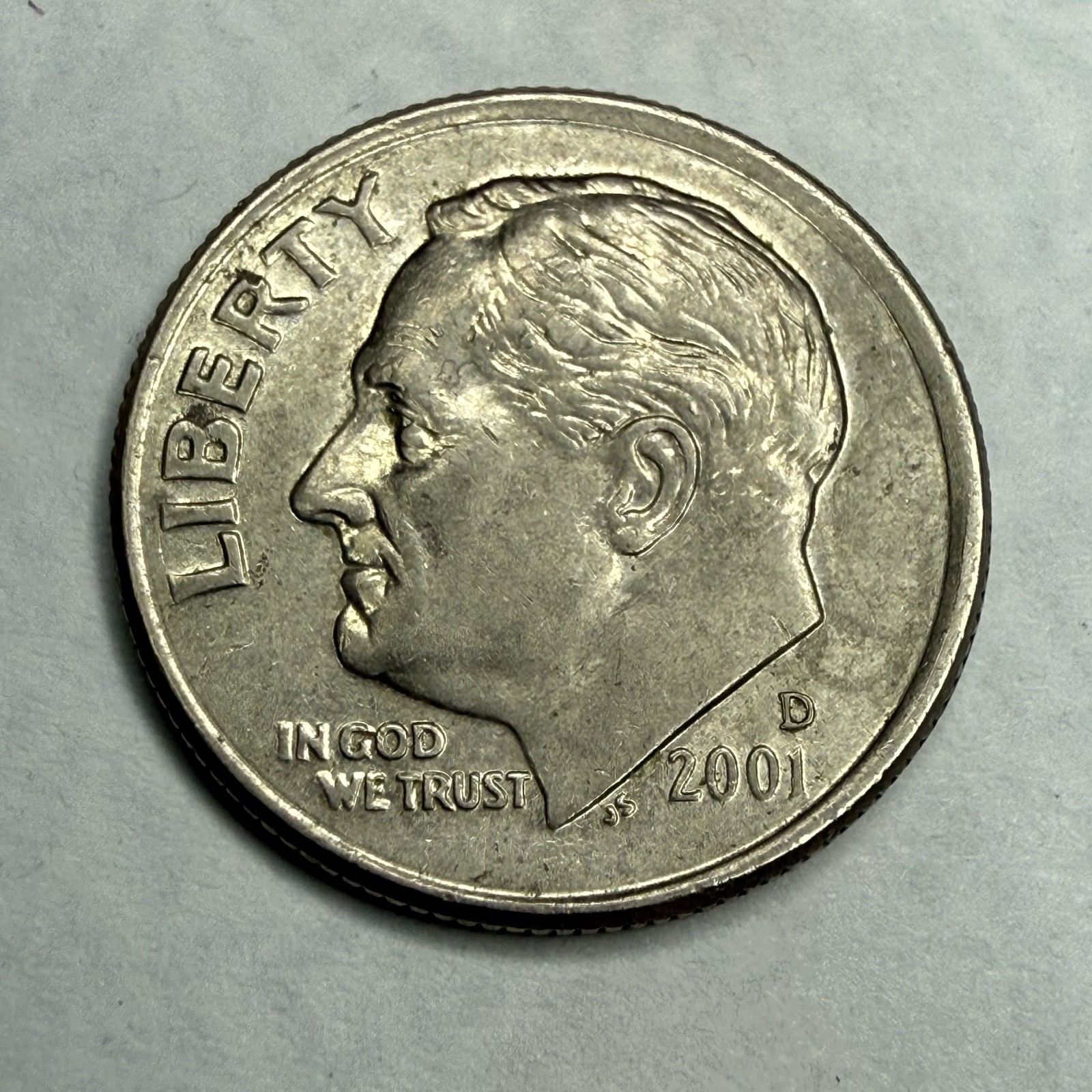 2001 D Roosevelt Dime DDO Liberty