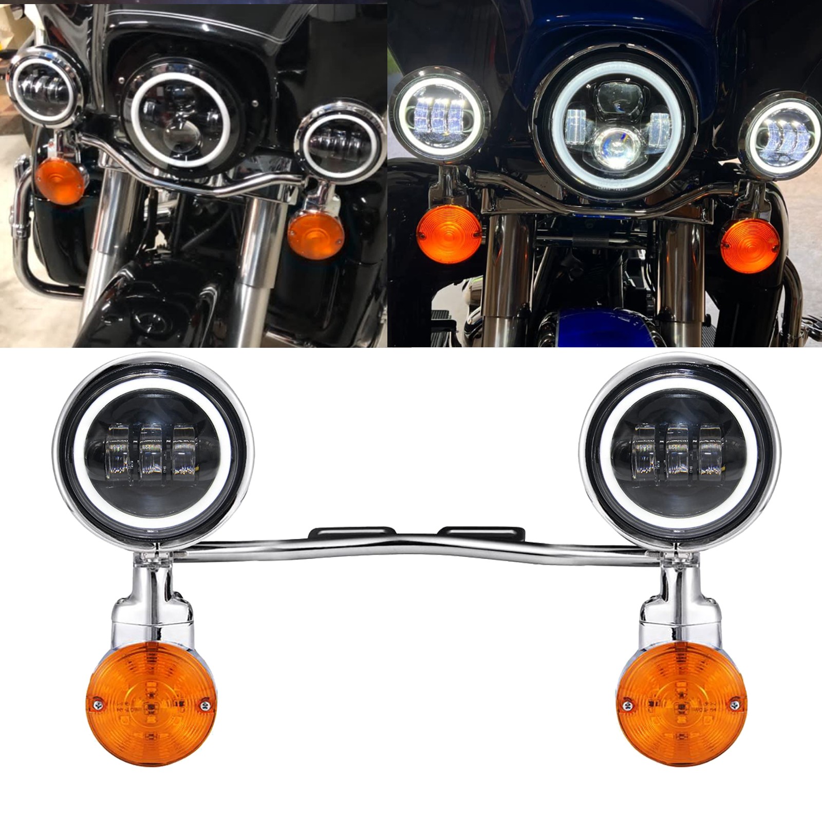 LED Fog Spot Passing Light Bar For Kawasaki VN Vulcan Classic Nomad Drifter 1500
