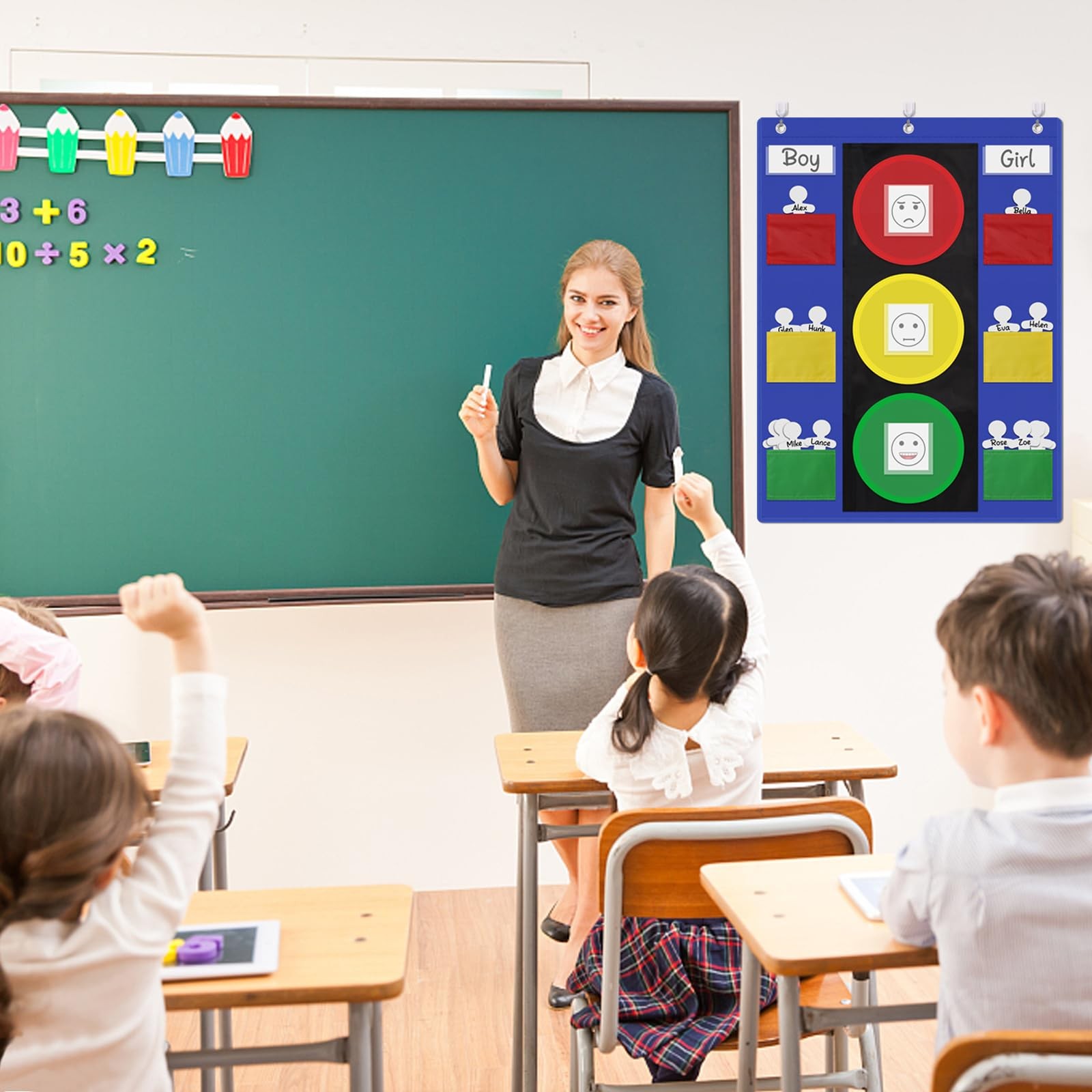 38 PCS Classroom Behavior Chart Multi Pocket 25x19 Inch Learning Management
