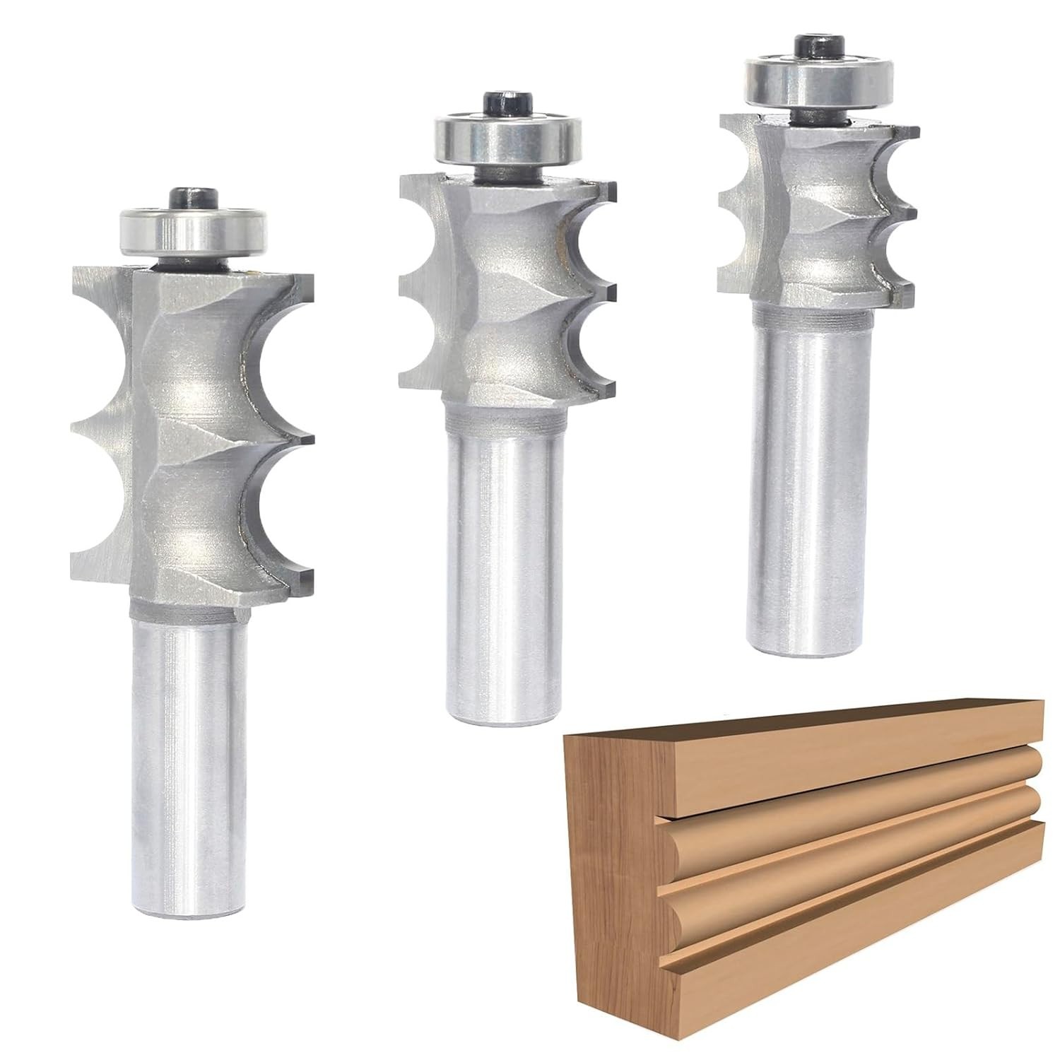 3Pc Tongue and Groove Router Bit Set 1/4 Shank,45 Degree Lock Miter Bit,3 Tee...